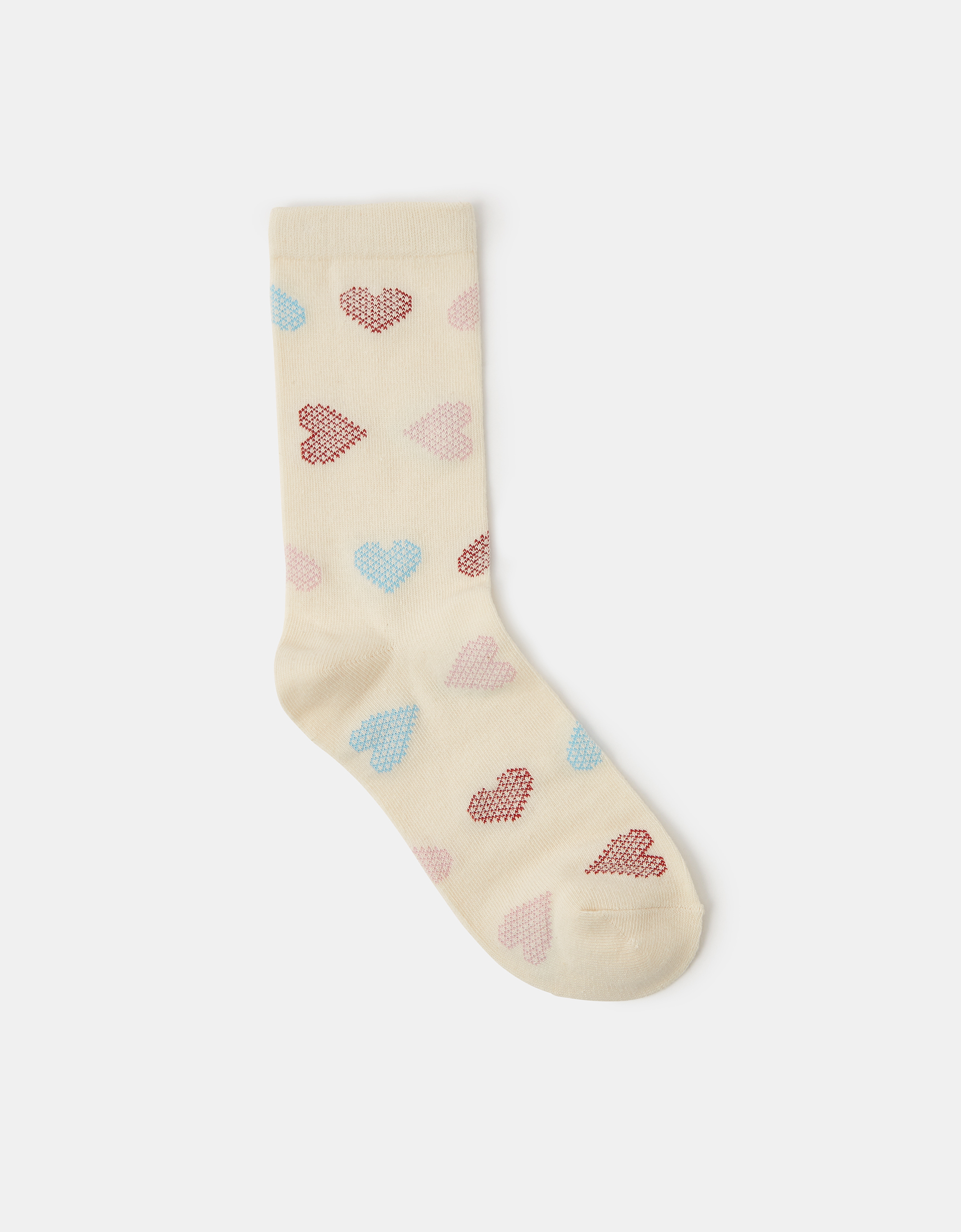 Accessorize Heart Print Ankle Socks, Red