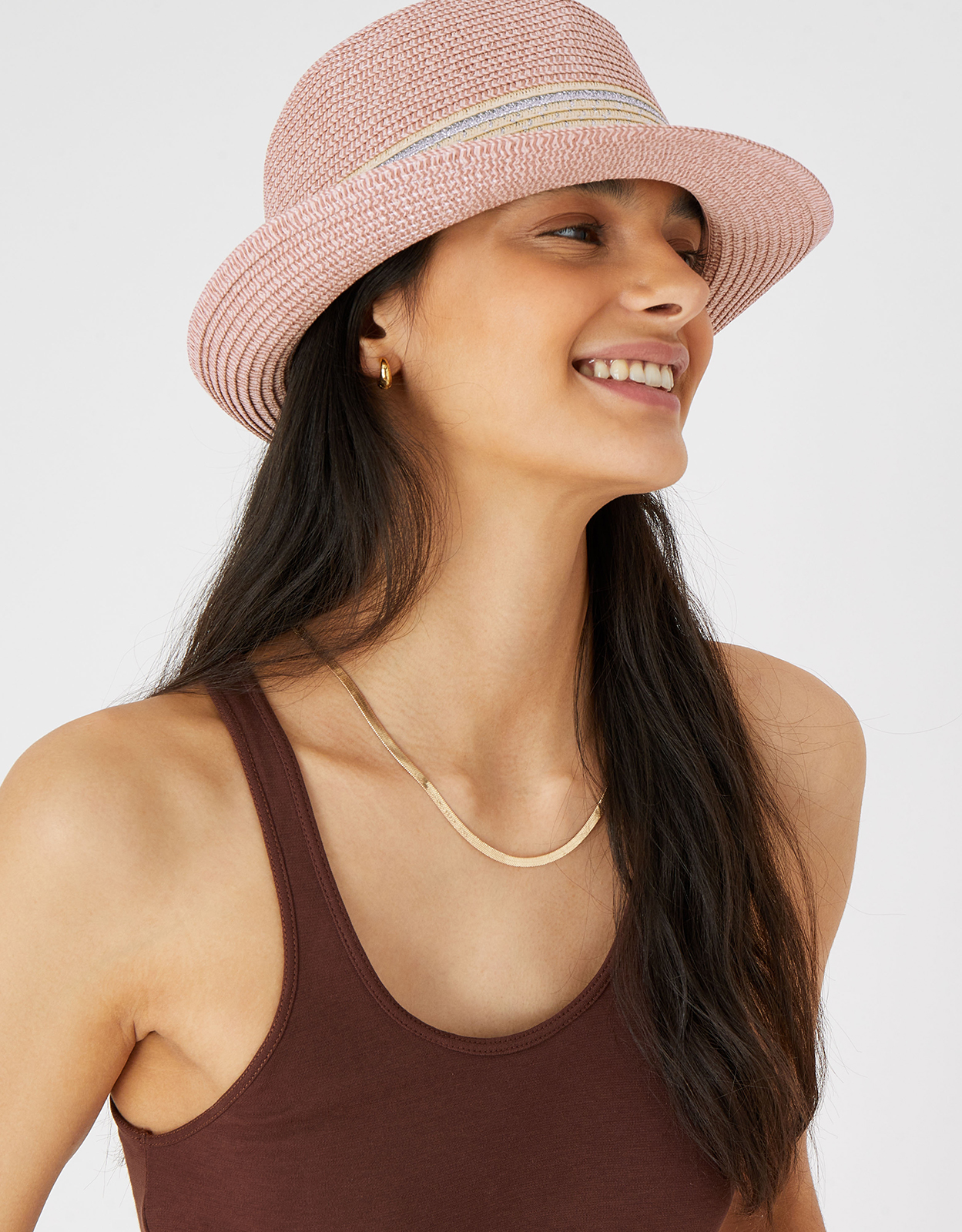 Accessorize Women's Pink Sarah Sparkle Trilby Hat, Size: S / M