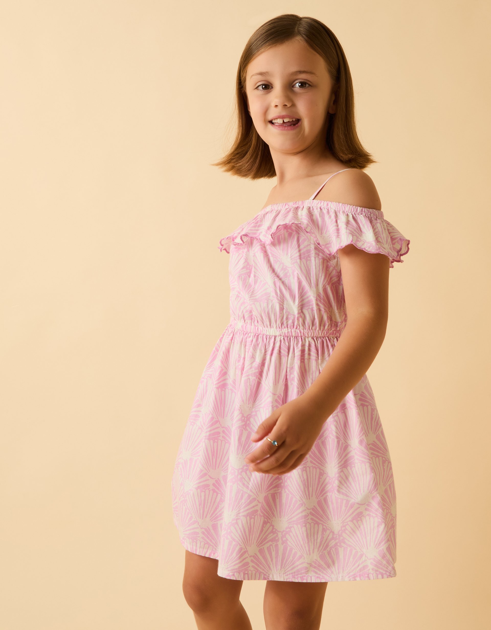 Shell Print Dress Purple, Size: 5-6 Yrs, Girl's - Accessorize