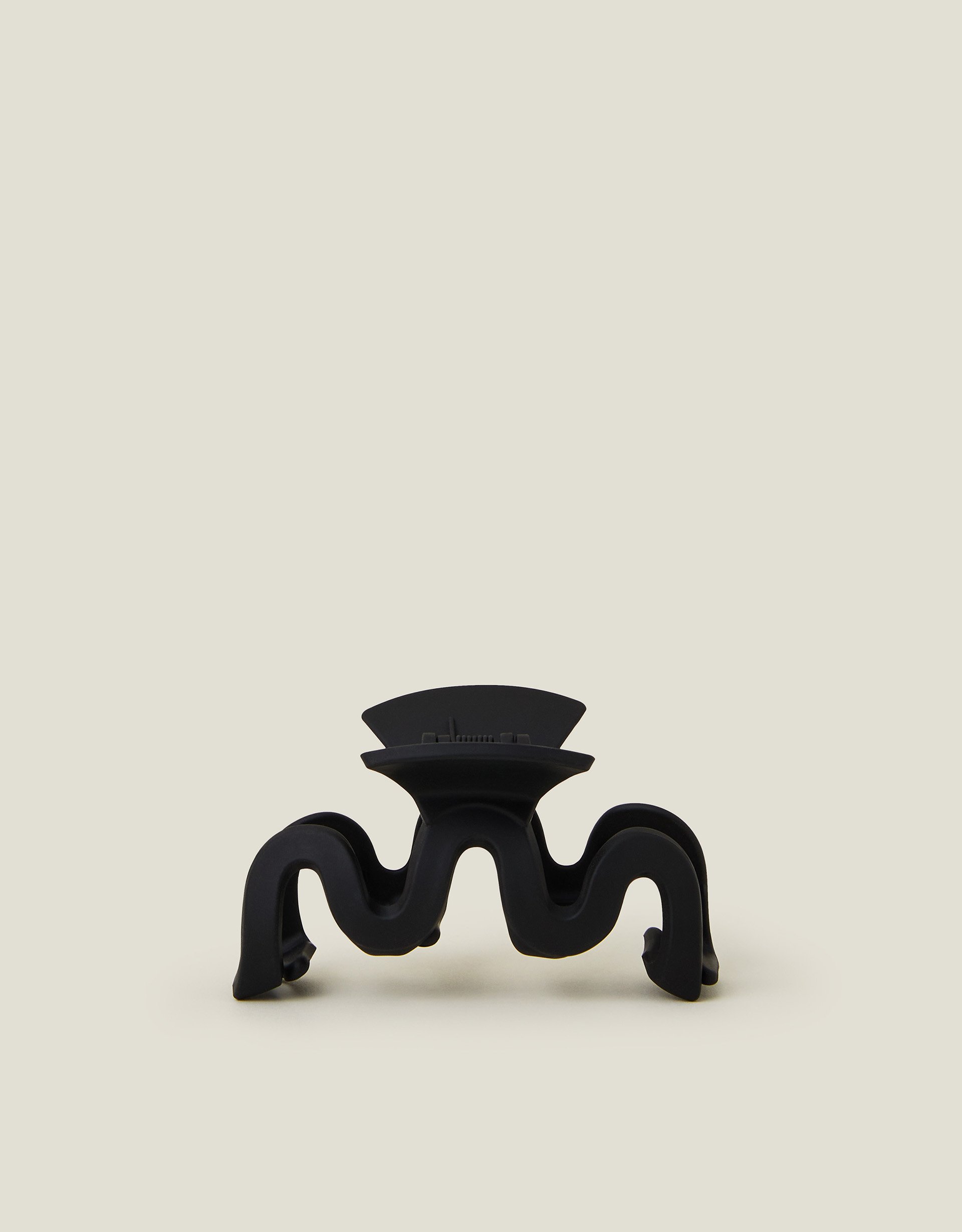 Black Wiggly Matte Claw Clip, Size: 9cm, Women's - Accessorize