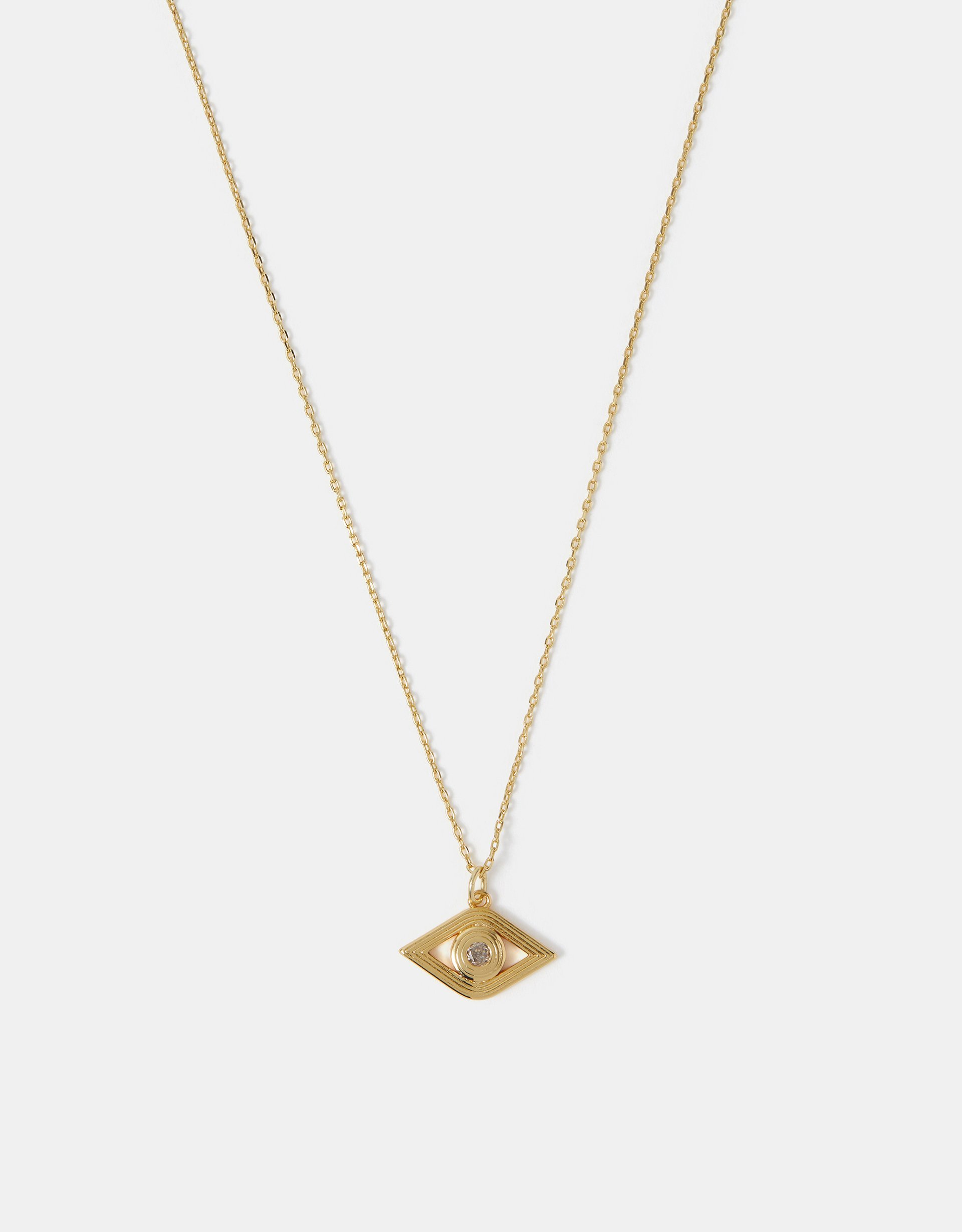 14ct Gold-plated Evil Eye Pendant Necklace - Accessorize
