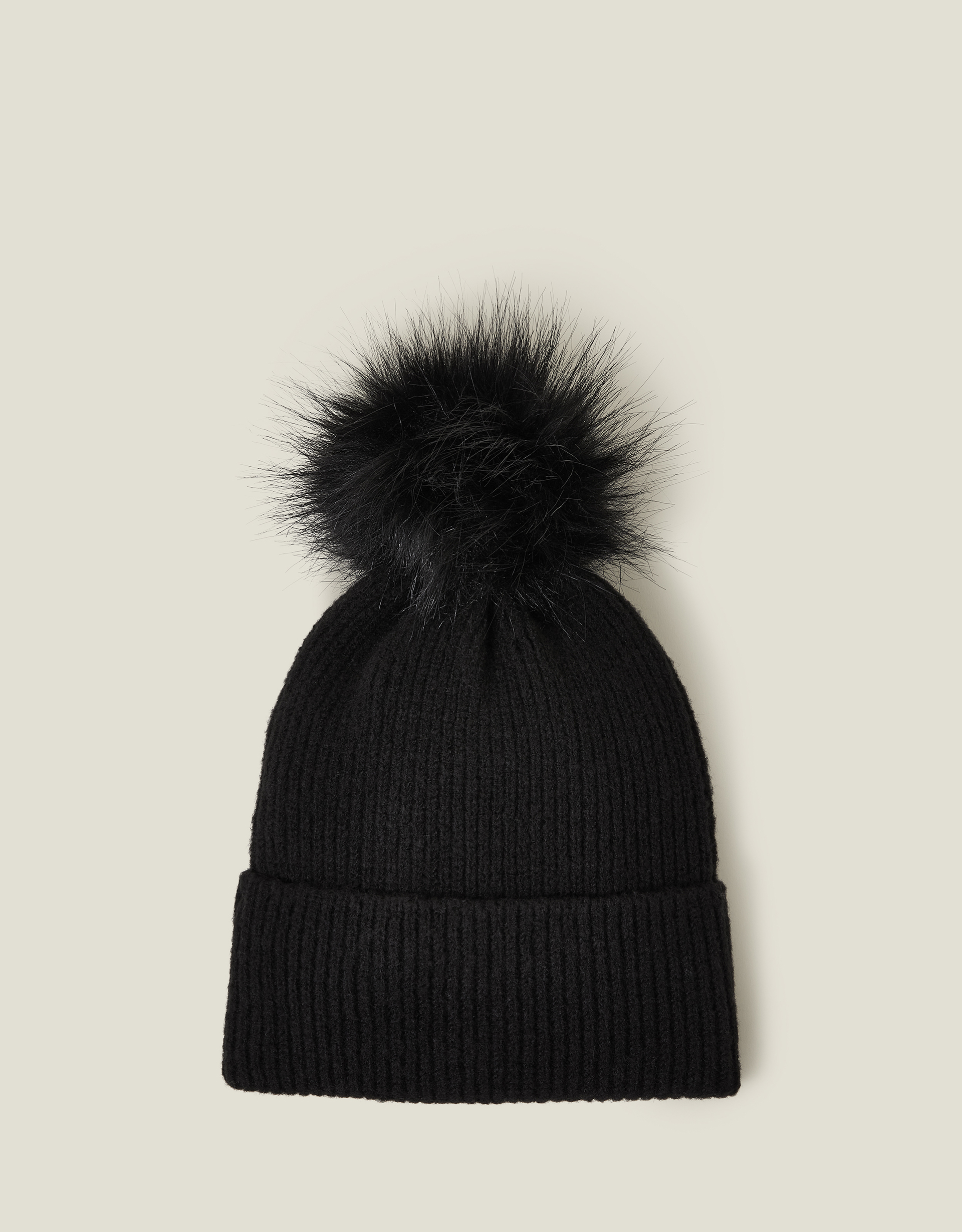 Accessorize Knit Pom-Pom Beanie Black