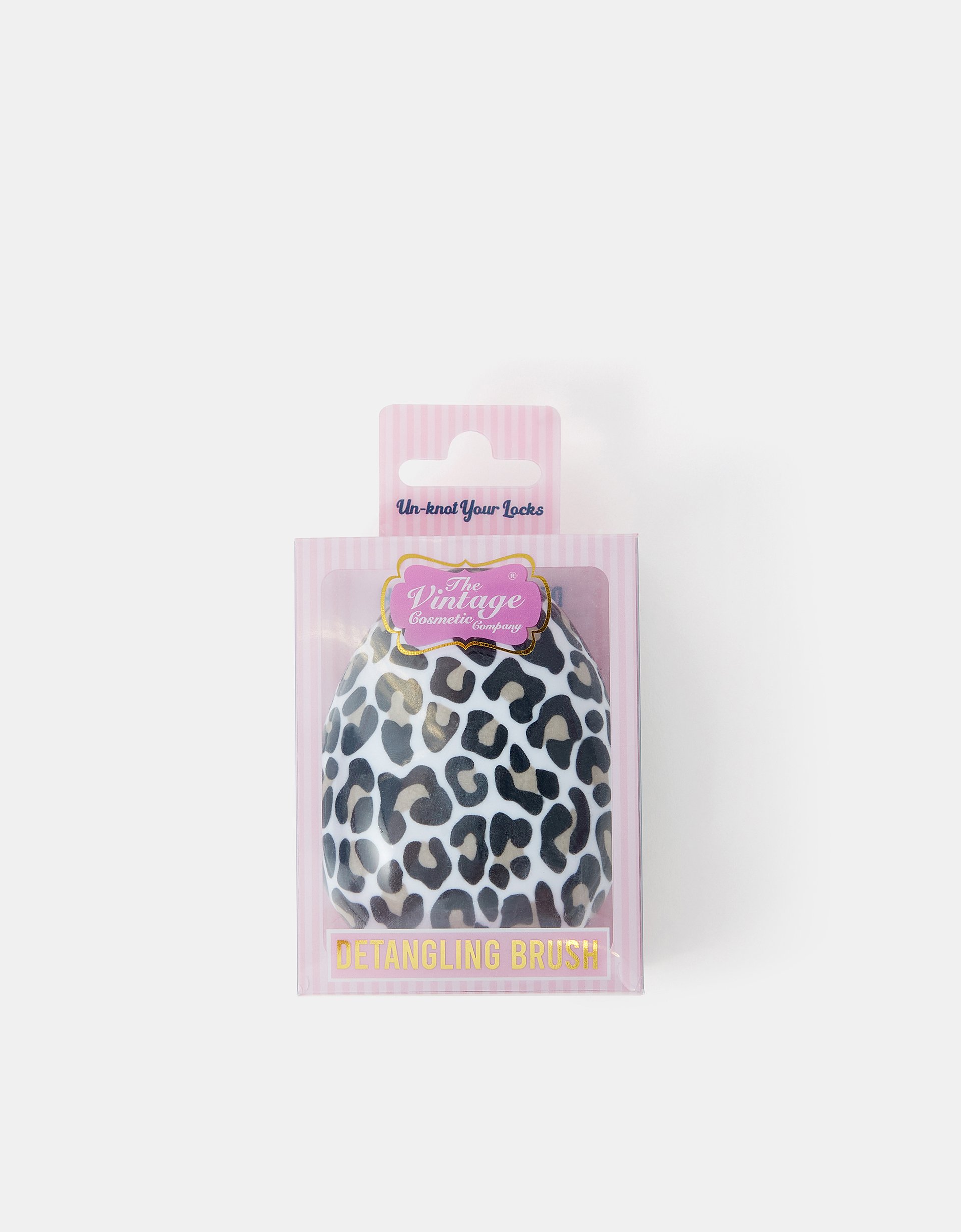 Tan The Vintage Cosmetic Company Leopard Print Detangling Brush - Accessorize