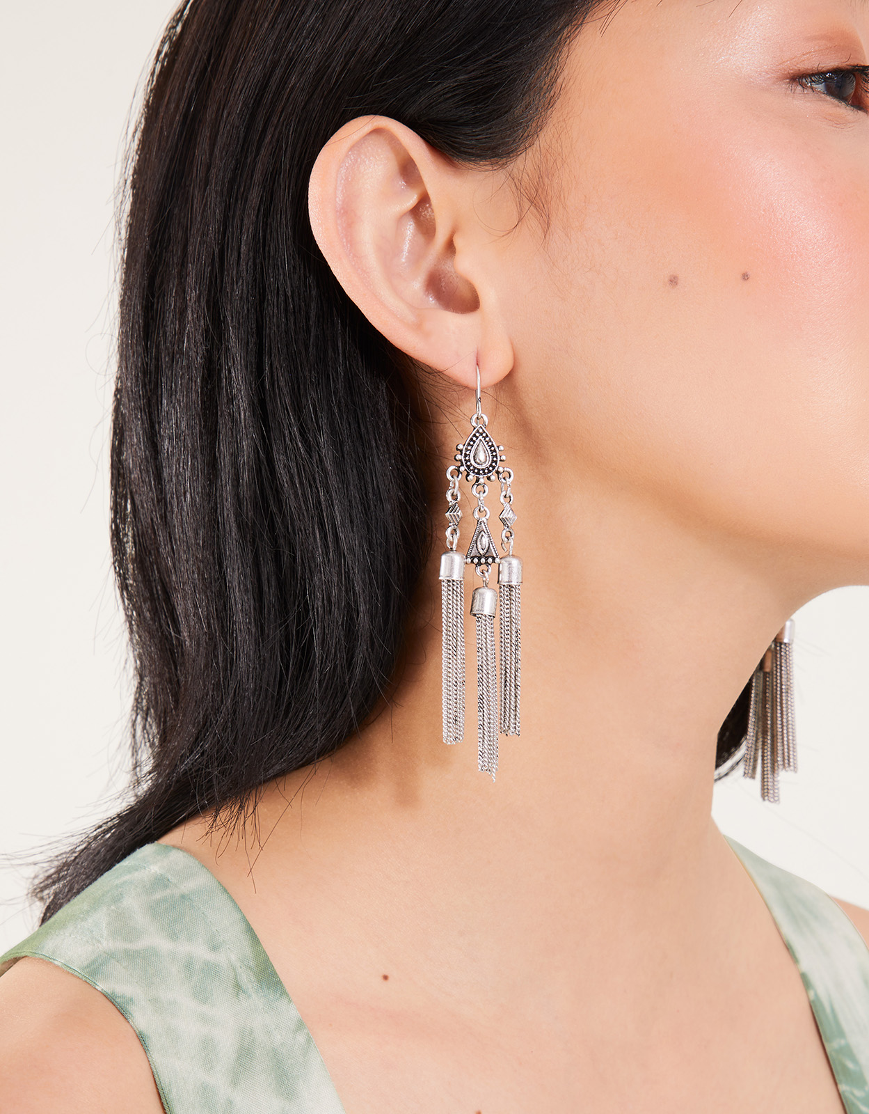 Accessorize Mini Tassel Long Drop Earrings