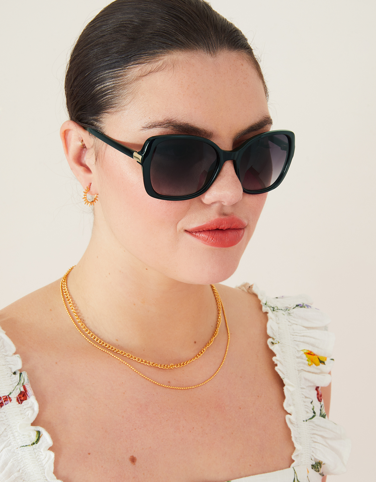 Accessorize Women's Gold Square Oversized Sunglasses, Size: One Size