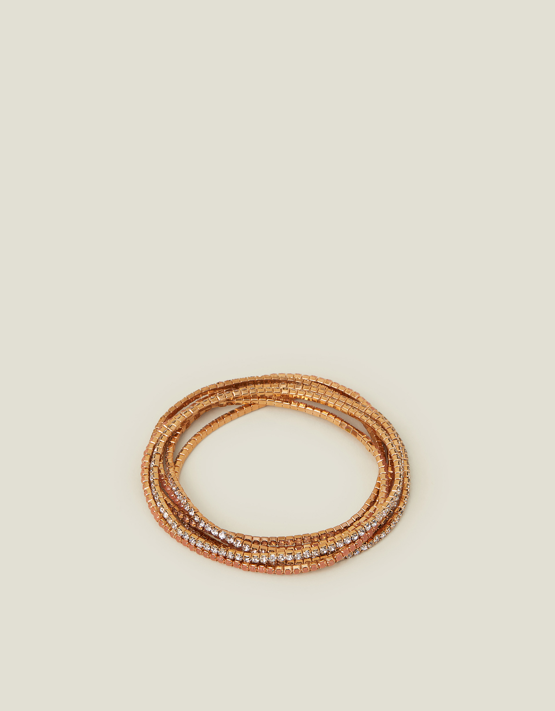 Gold Sparkle Stretch Bracelets 6 Pack, Size: 17cm, Women's - Accessorize