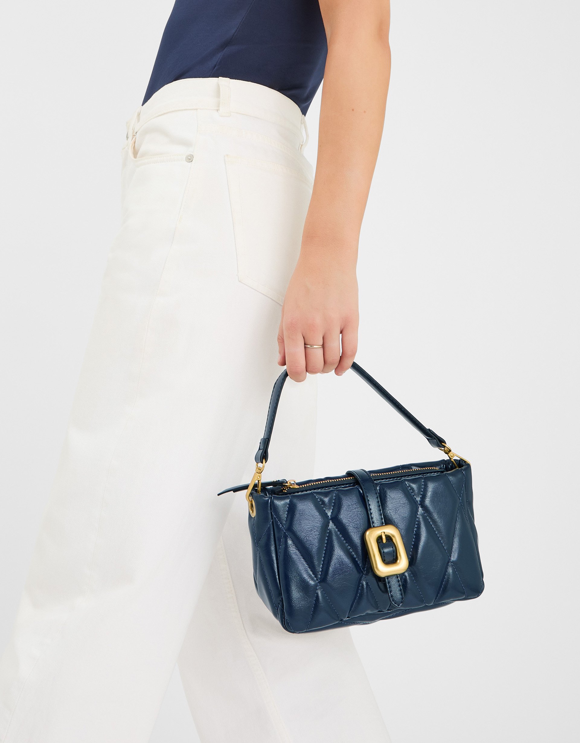 Gold Chunky Quilted Crossbody Bag - Accessorize