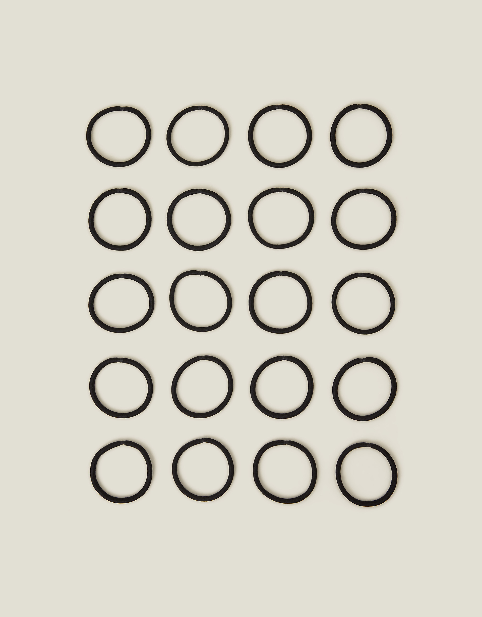 Black Pack of 20 Plain Hair Bands, Size: 6cm, Women's - Accessorize