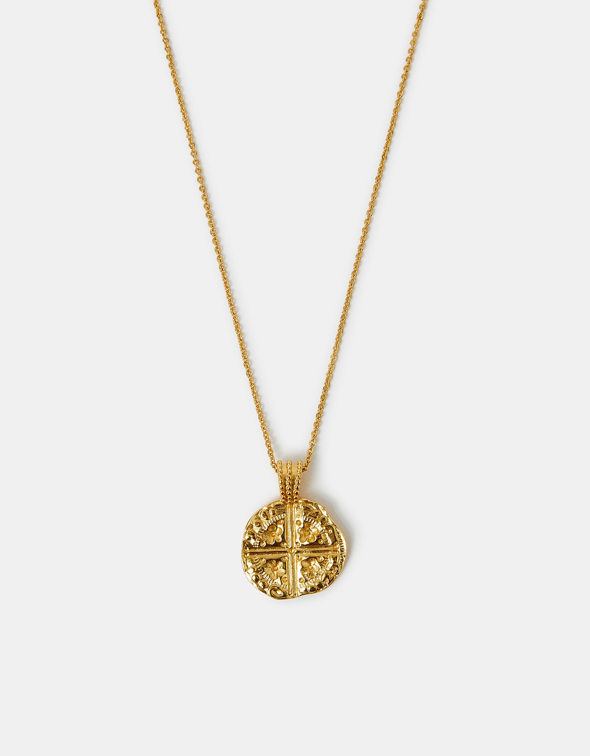 14ct Gold-plated Coin Pendant Necklace - Accessorize