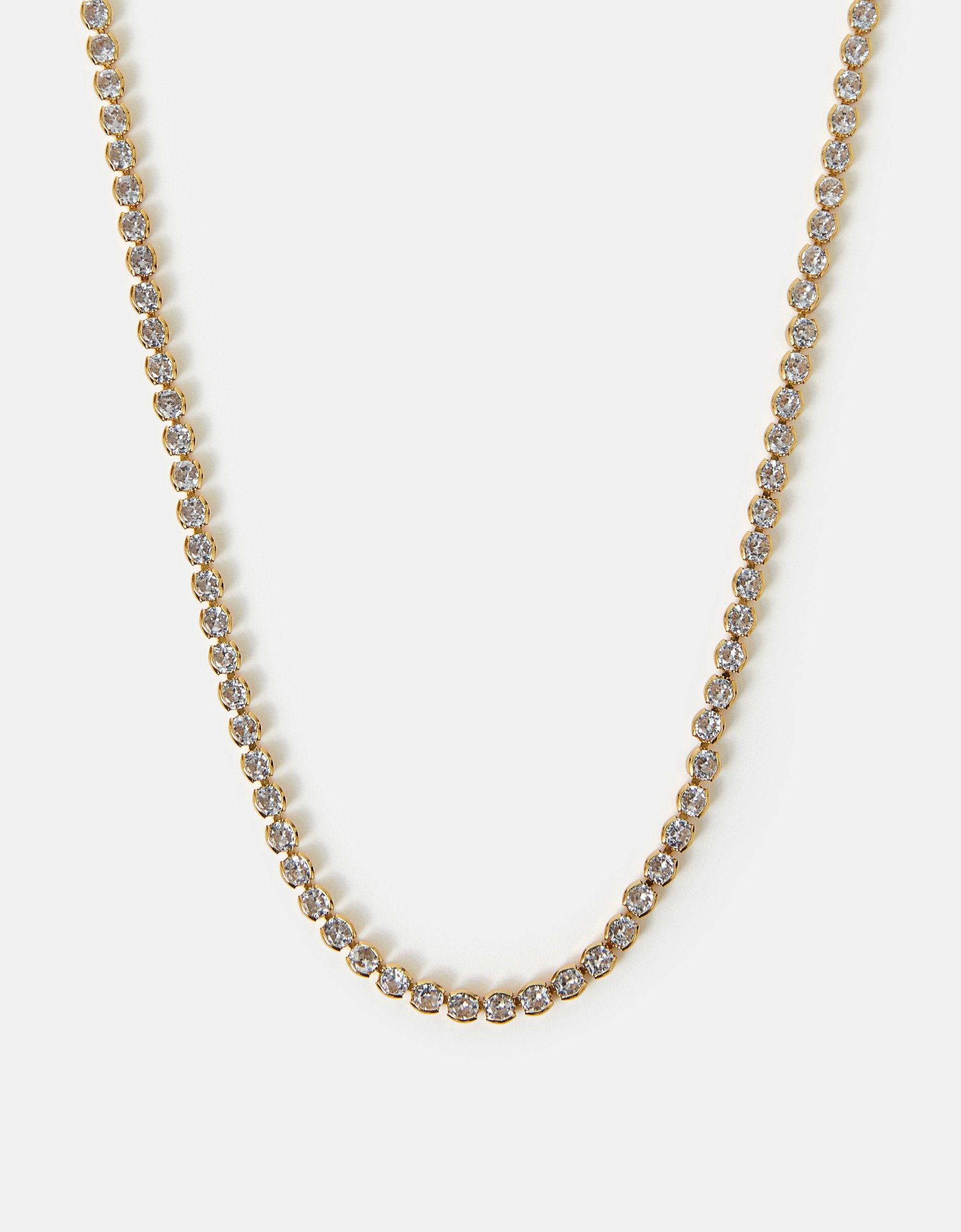 14ct Gold-plated Sparkle Tennis Necklace - Accessorize