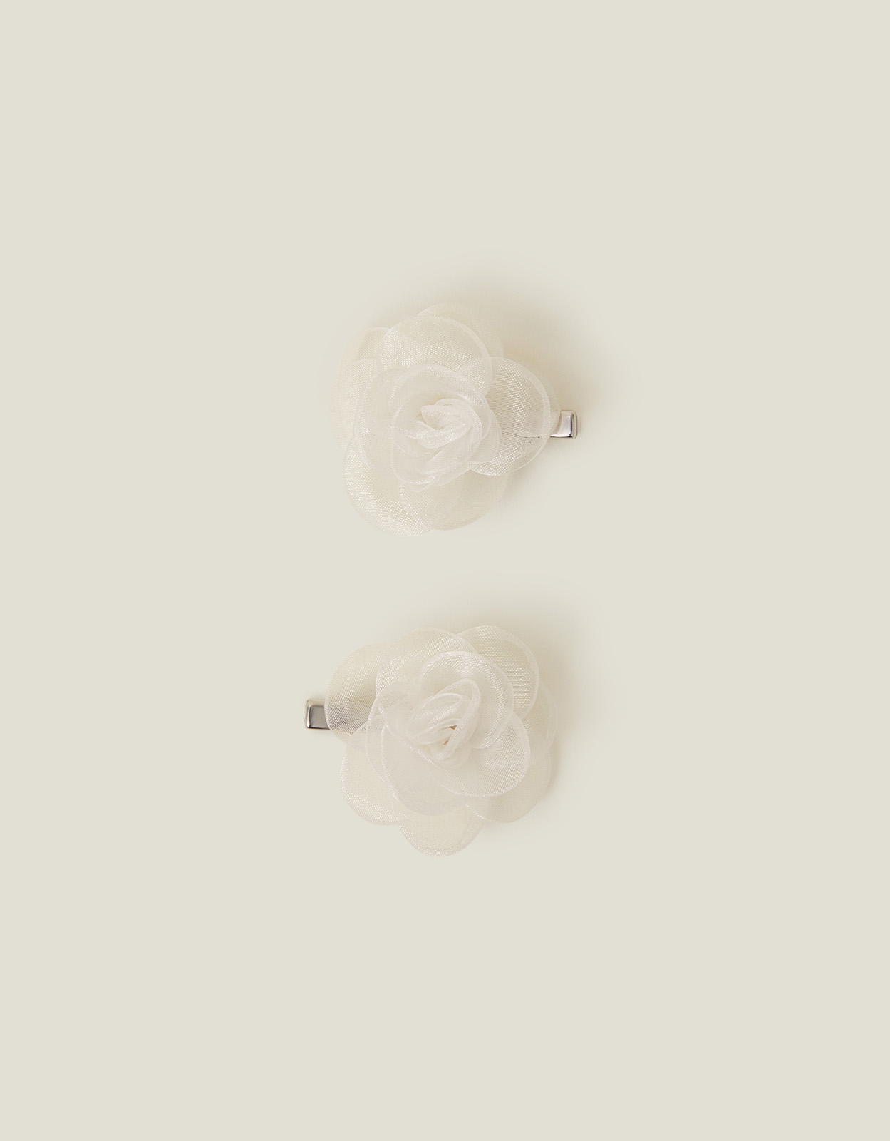 Cream 2-Pack Girls Flower Clips, Size: 9cm, Women's - Accessorize