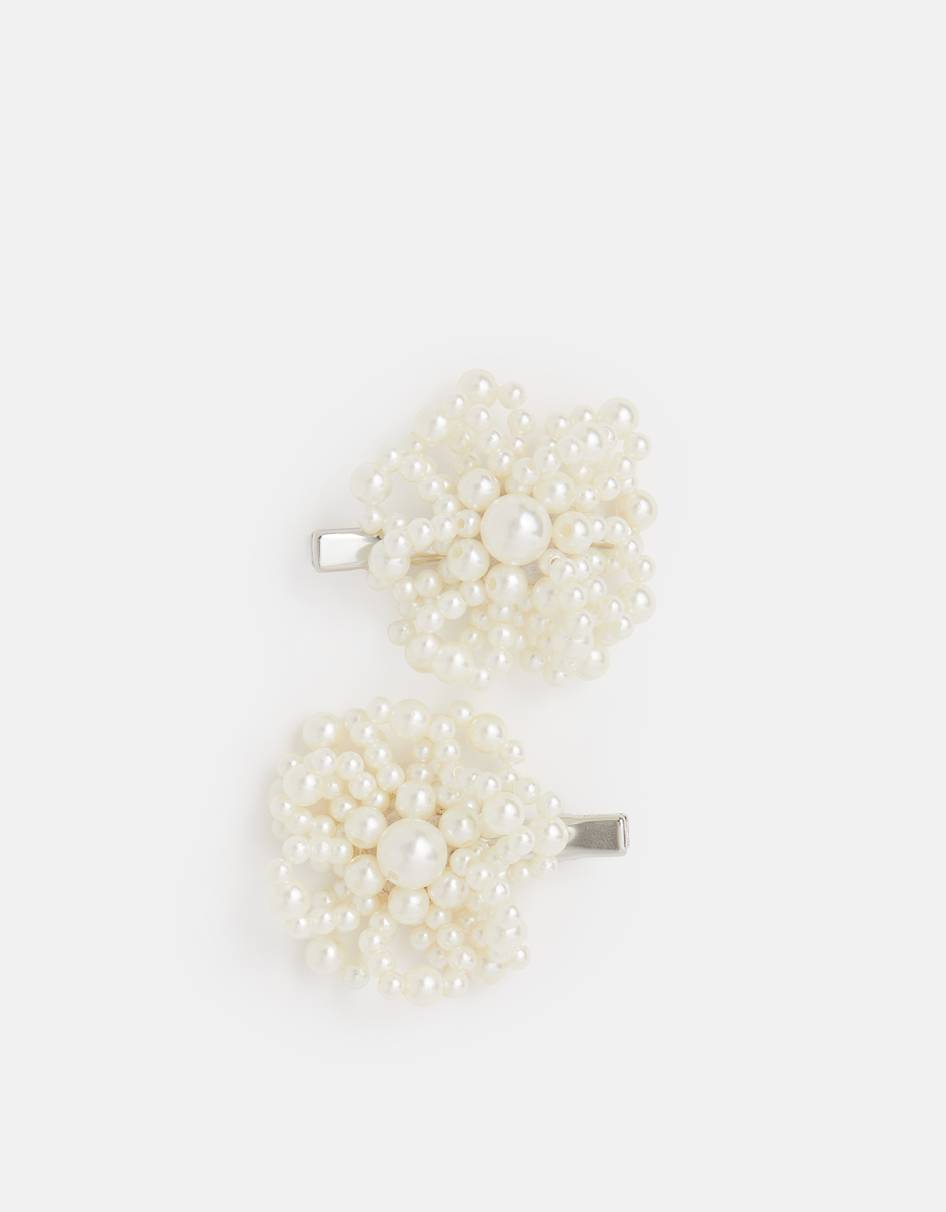 2-Pack Girls Pearl Flower Hair Clips - Accessorize