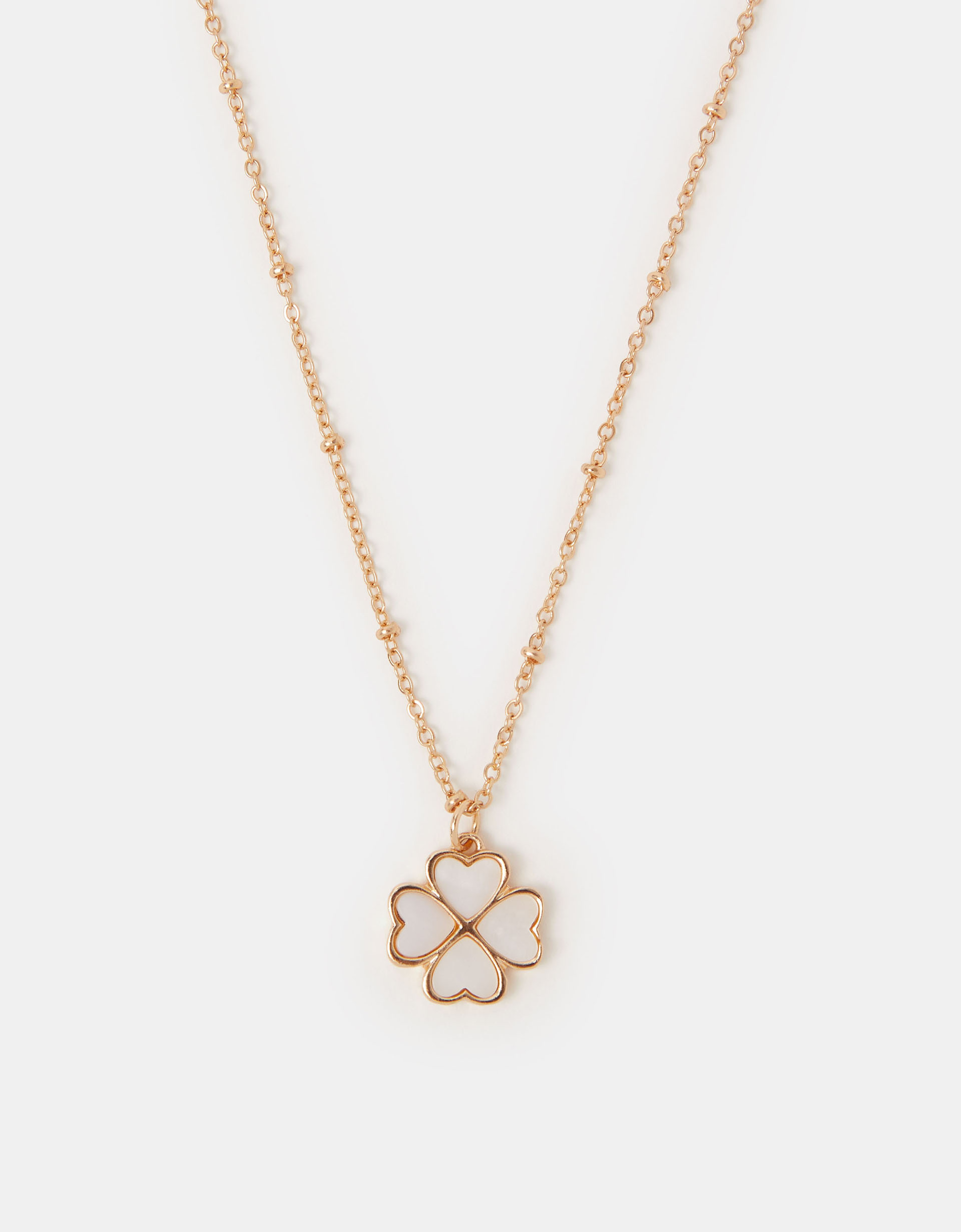 Gold Lucky Clover Pendant Necklace - Accessorize