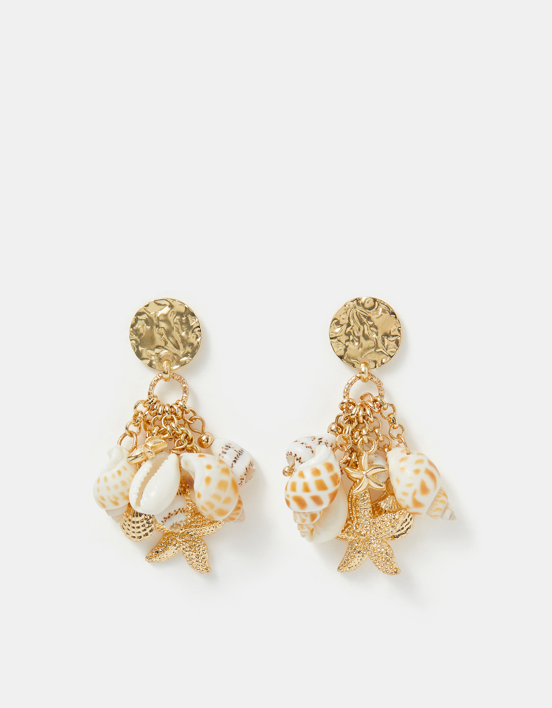 Accessorize Star Shell Charm Drop Earrings