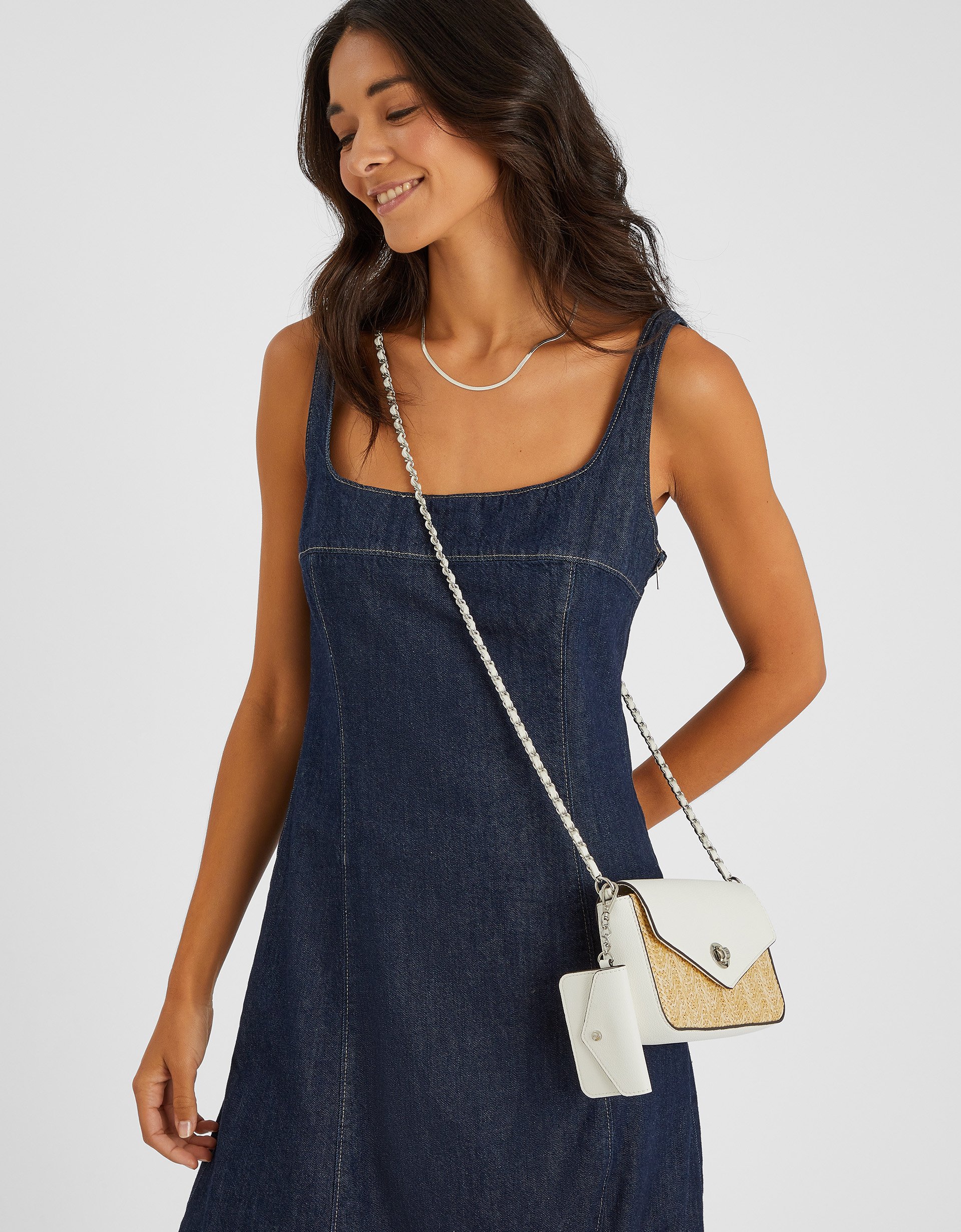 Raffia Crossbody Bag & Card Holder - Accessorize