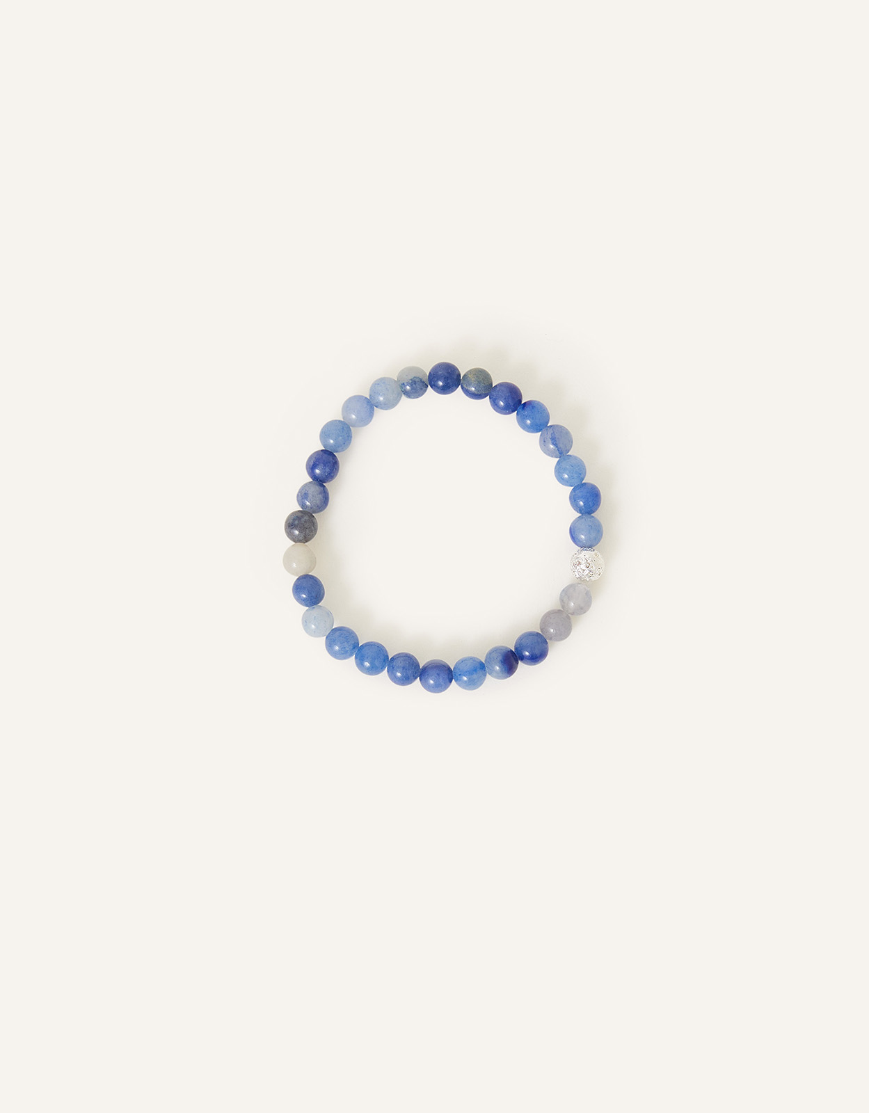 Accessorize Women's Sterling Silver-Plated Aventurine Beaded Bracelet