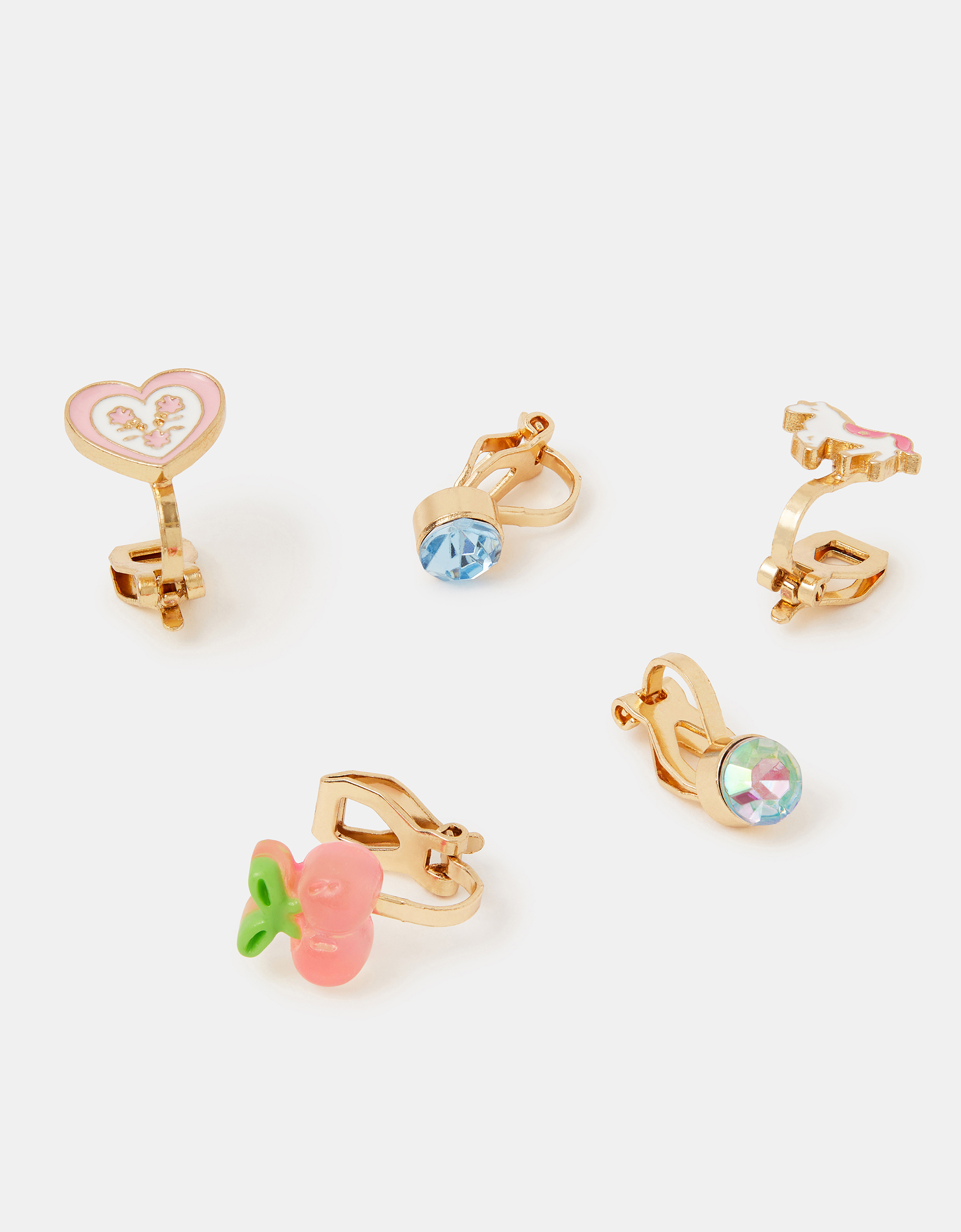 Pink 5-Pack Girls Prairie Clip-on Earrings - Accessorize