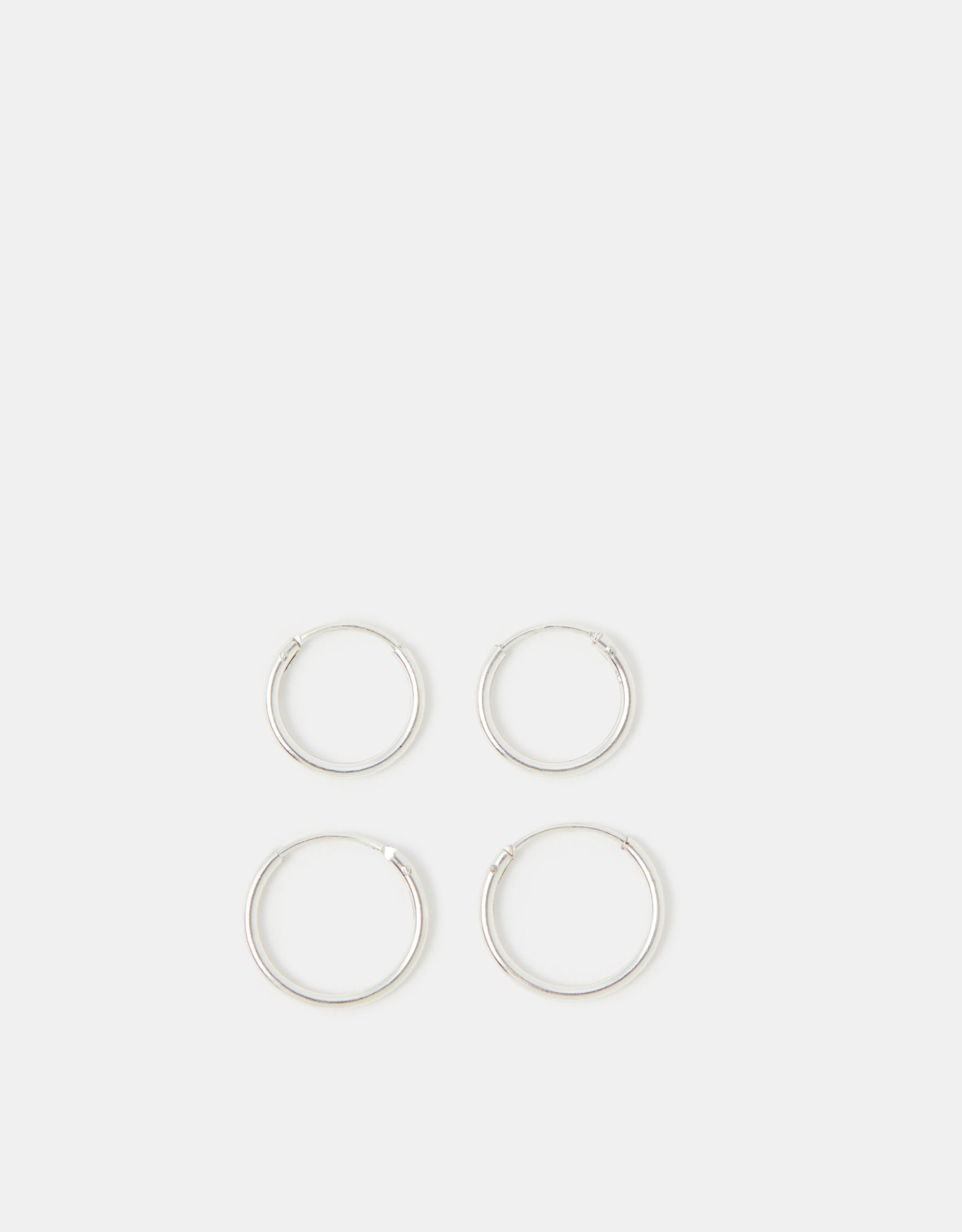 2-Pack Sterling Silver Hoop Earrings - Accessorize