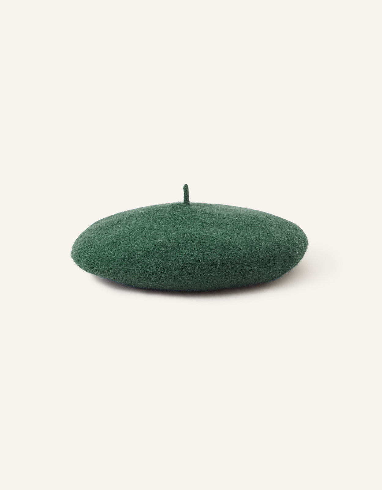 Accessorize Beret Hat in Pure Wool Green