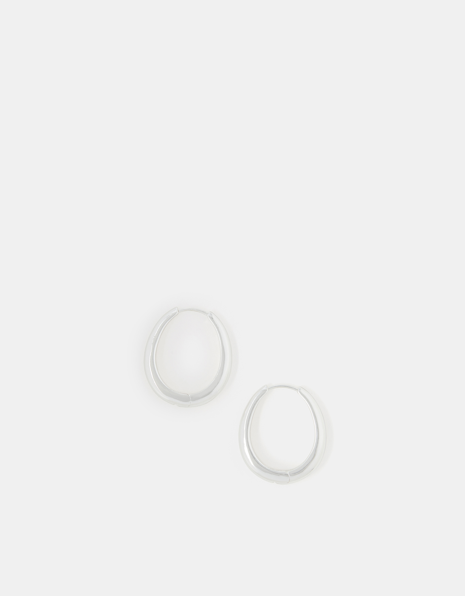 Sterling Silver-plated Chunky Oval Hoops - Accessorize