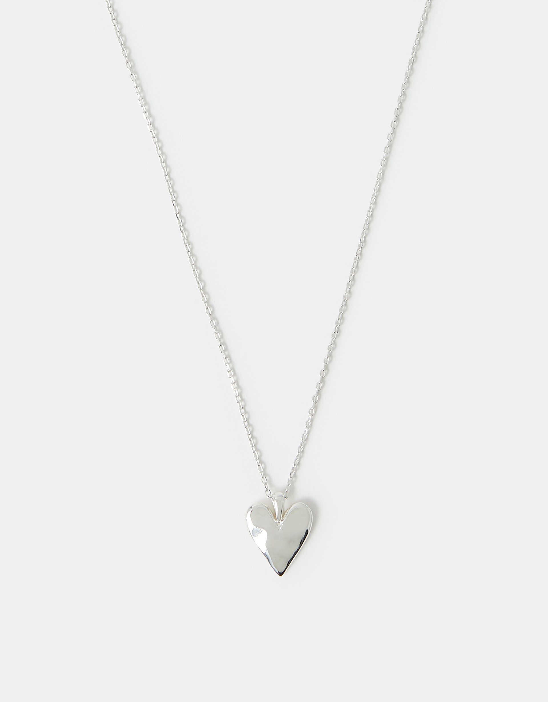 Sterling Silver-plated Molten Heart Pendant Necklace - Accessorize