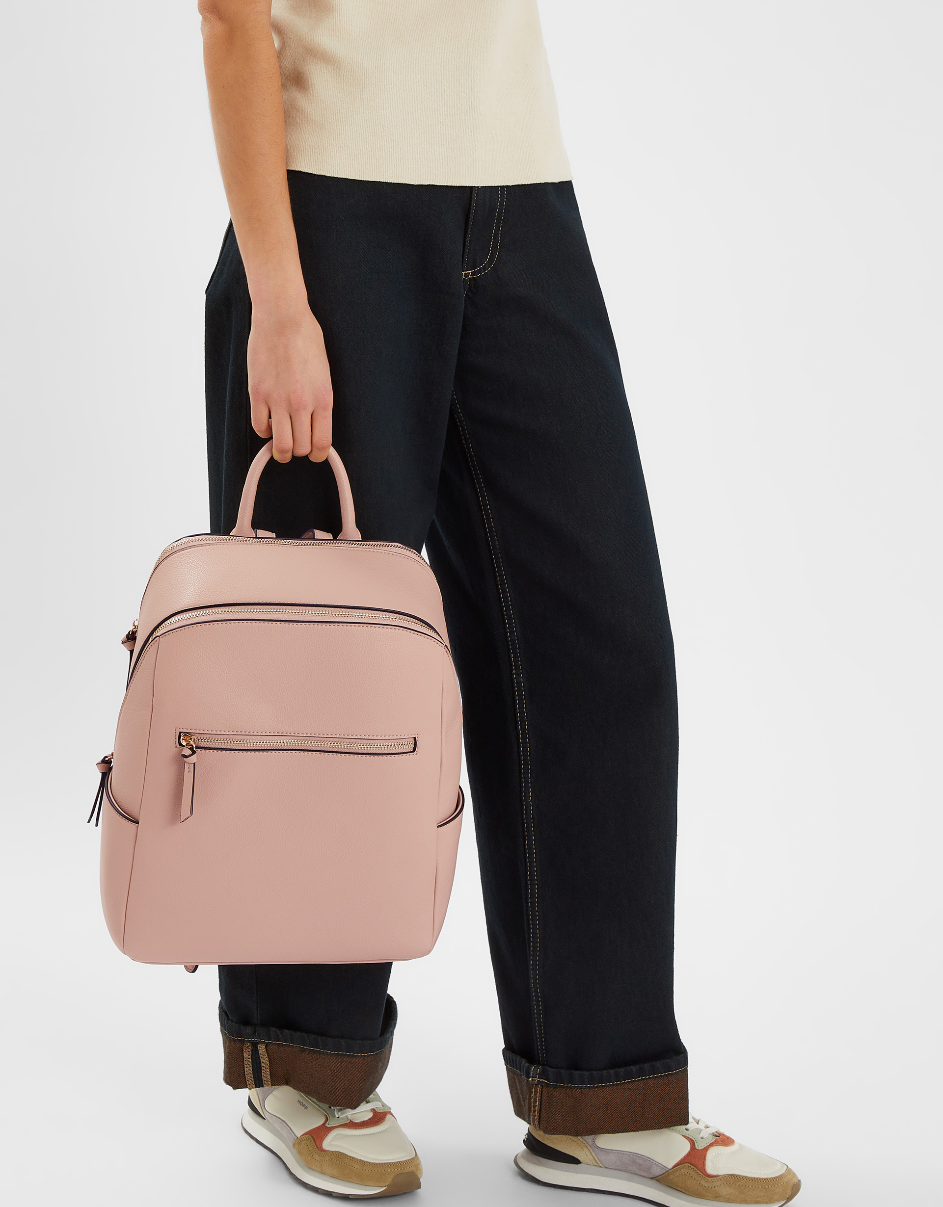 Smart Zip Around Backpack Pink Leather - Accessorize