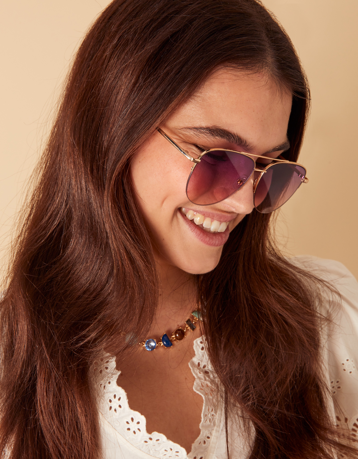 Accessorize Women's Half Frame Aviator Sunglasses Purple, Size: One Size