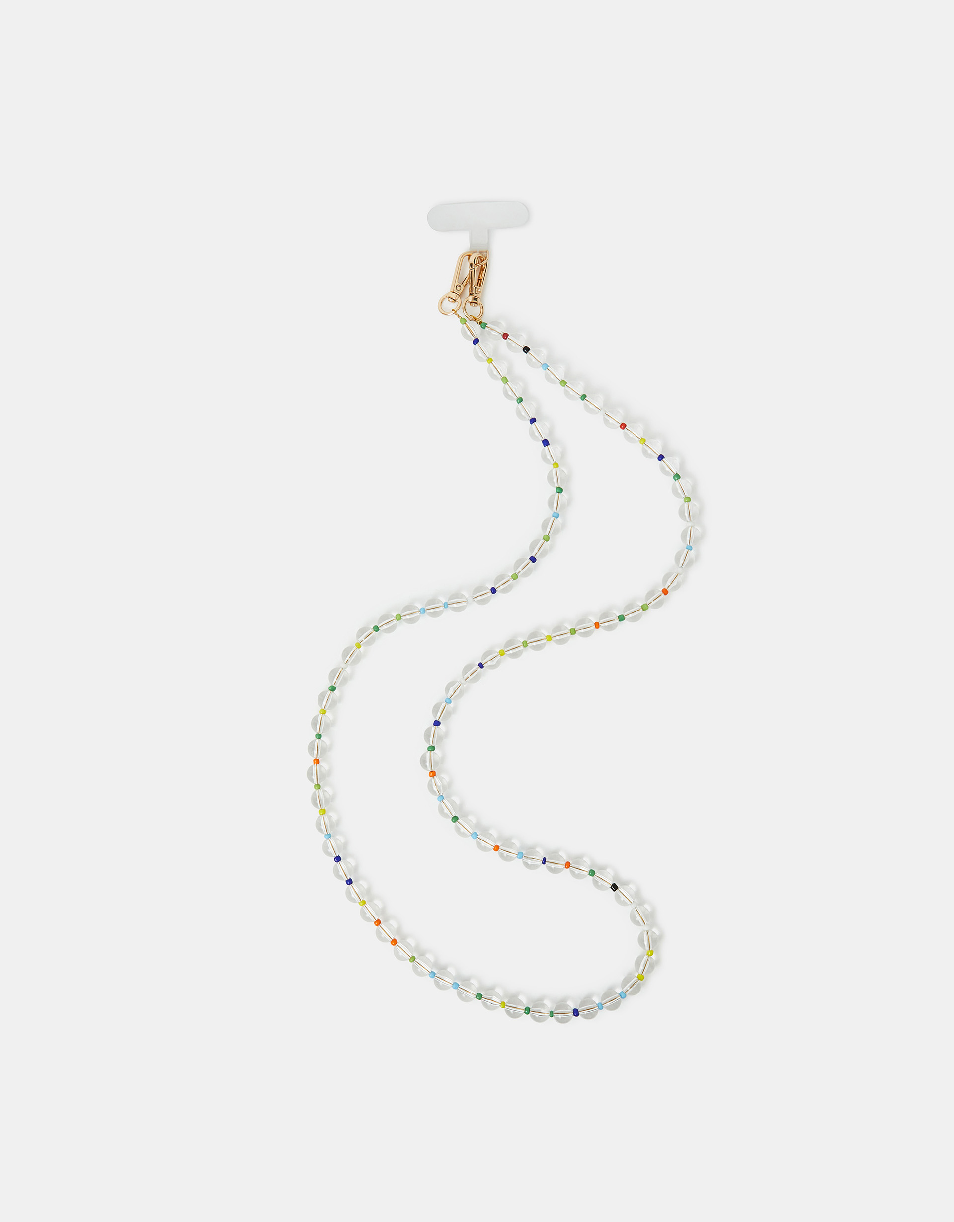 Clear Rainbow Bead Phone Strap, Size: 123cm, Women's - Accessorize