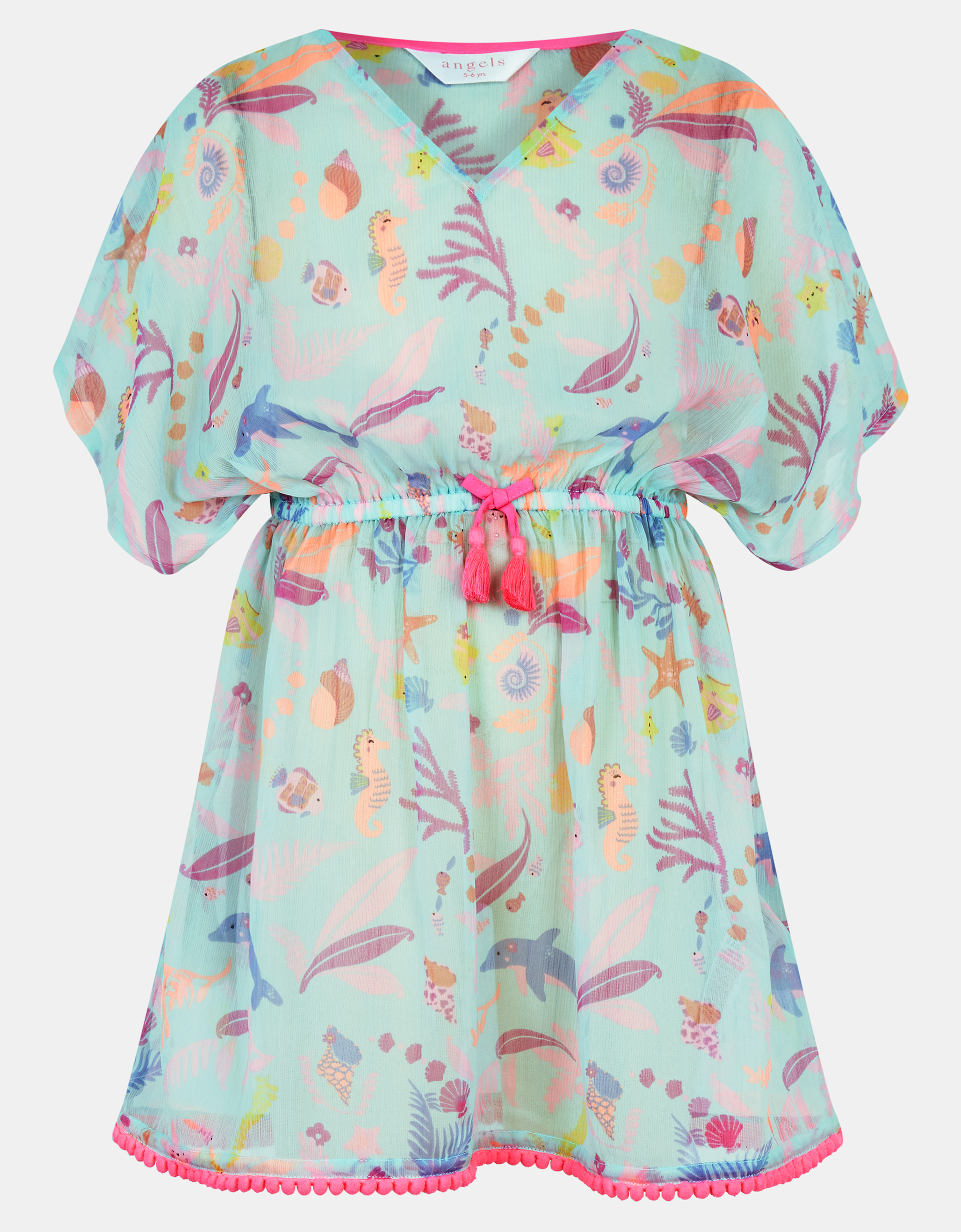 Accessorize Print Girls Sea Kaftan, Multi, Size: 5-6 Years