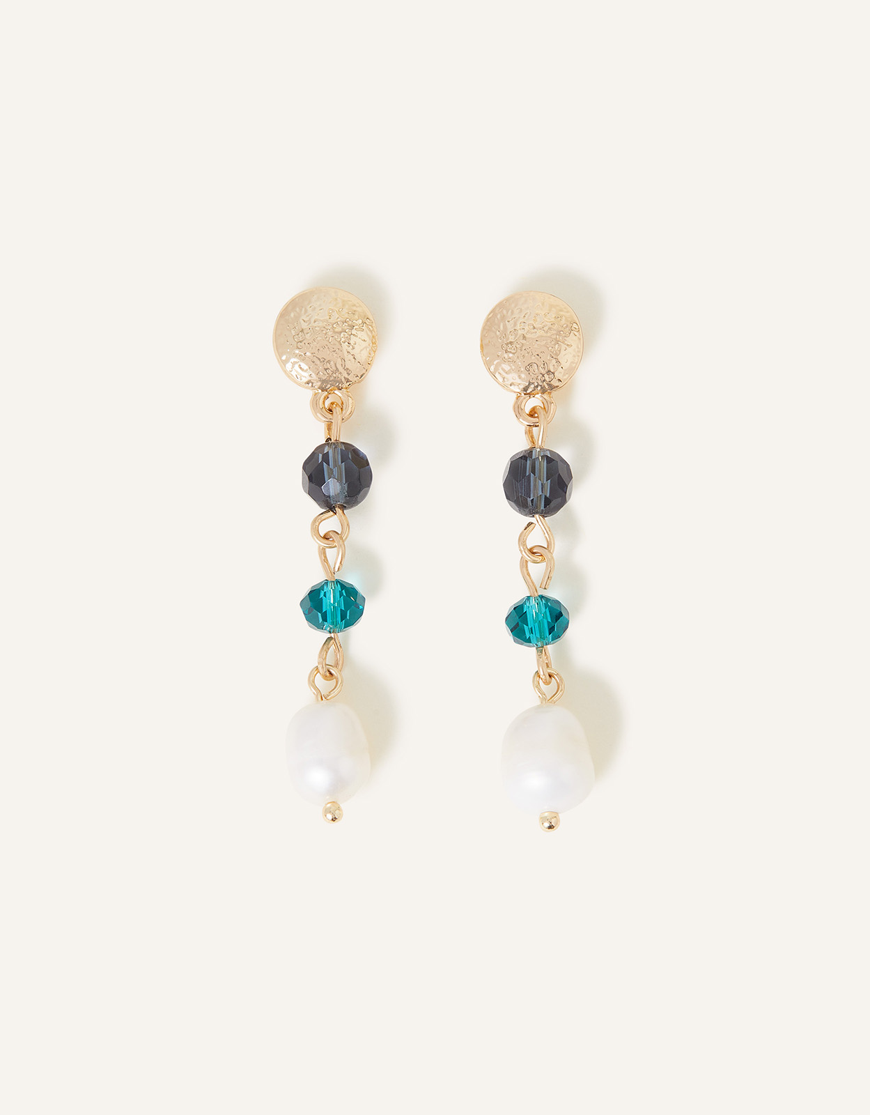 Accessorize Women's Facet Bead and Pearl Drop Earrings