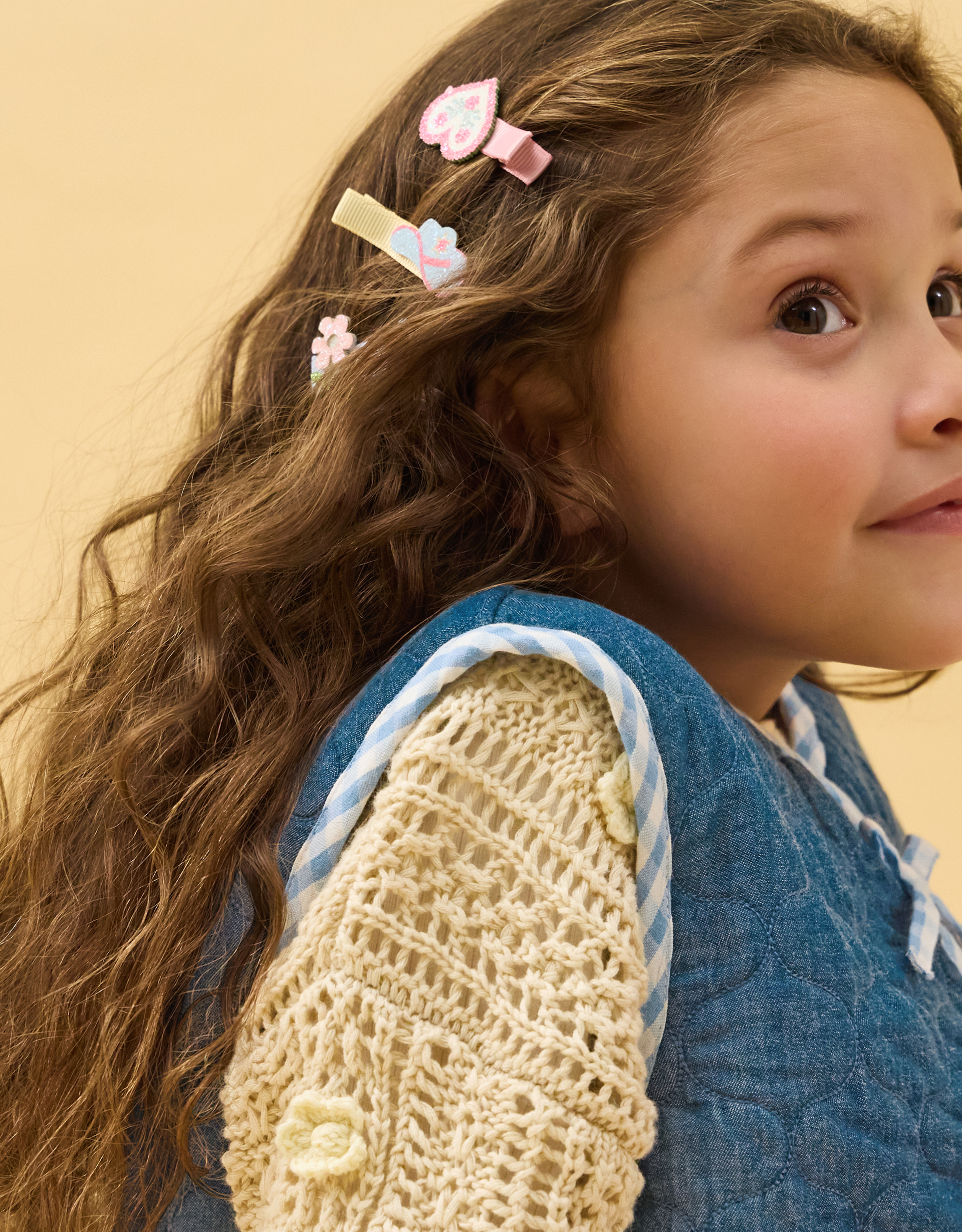 Accessorize Floral 4-Pack Girls Western Hair Clips, Multi