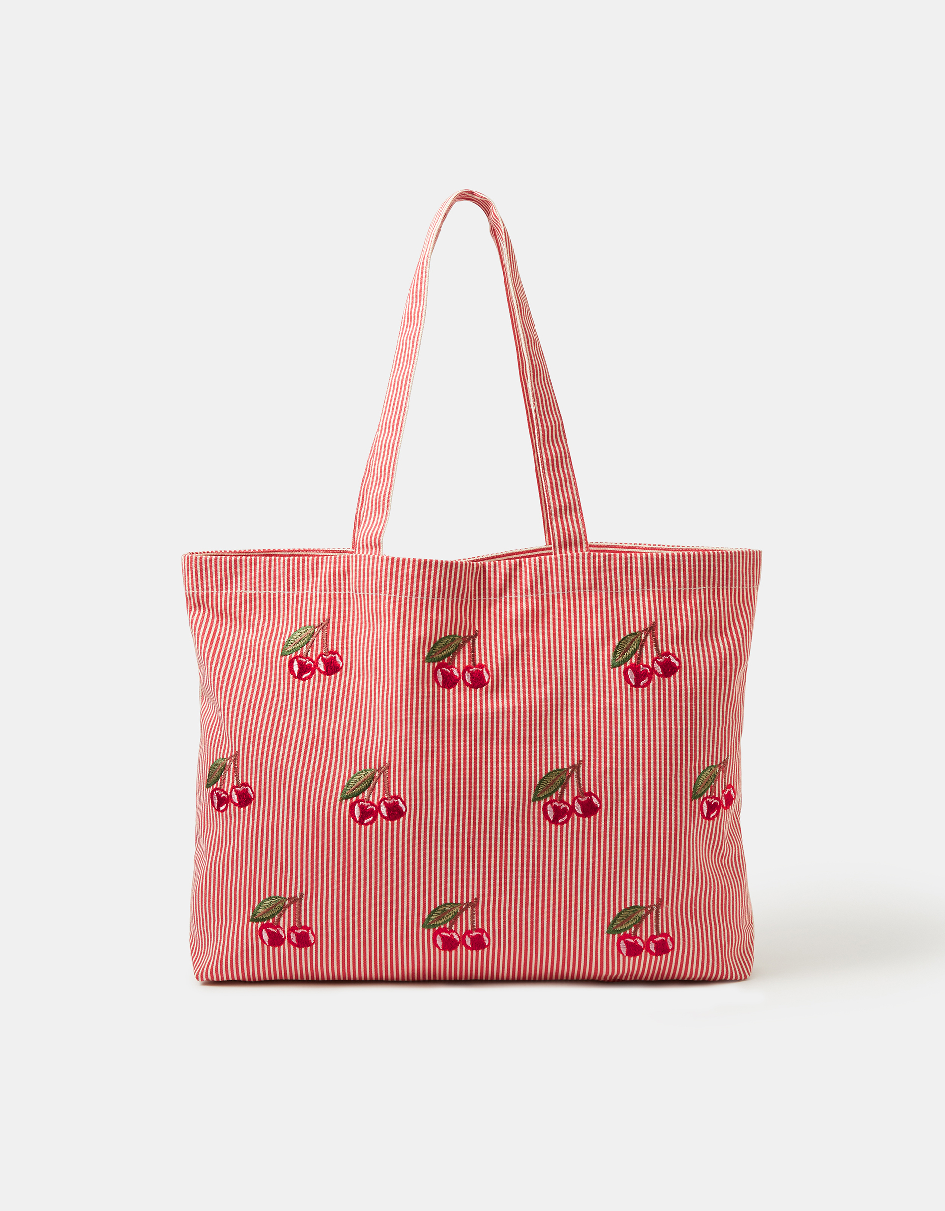 Red Cherry Stripe Shopper Bag - Accessorize