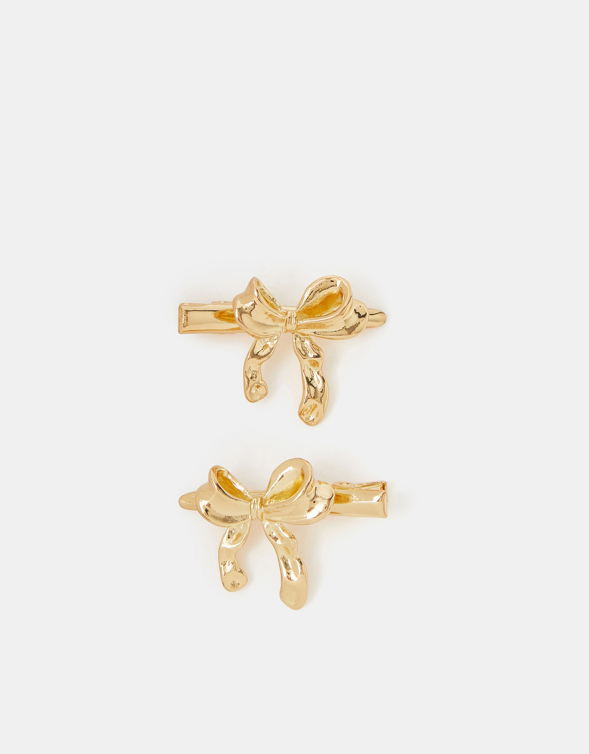 Gold 2-Pack Mini Bow Metal Hair Clips