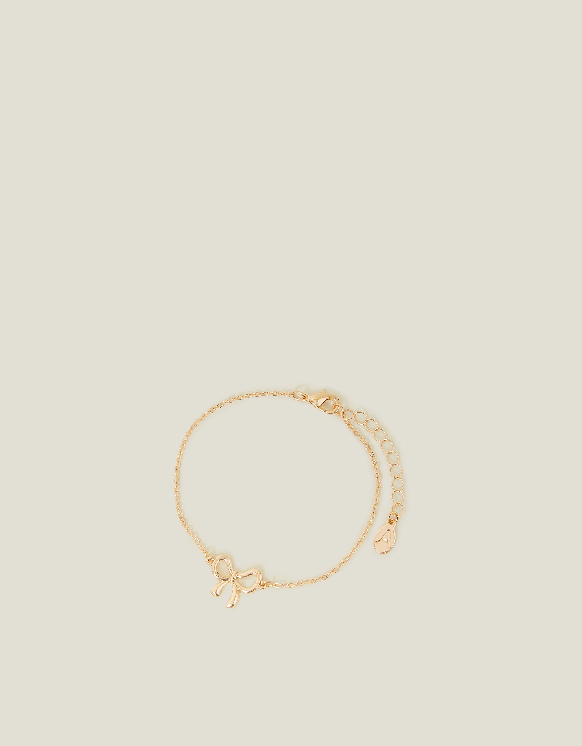 Gold Bow Chain Bracelet, Women's - Accessorize