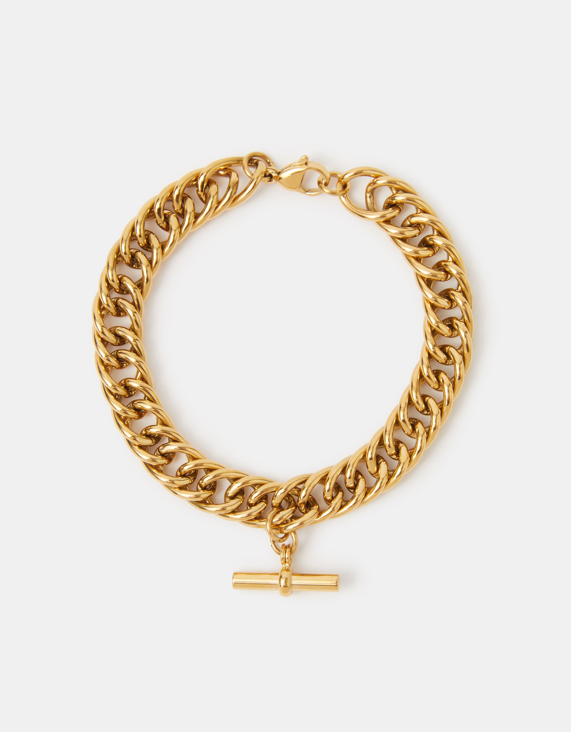 Stainless Steel Chunky T-bar Bracelet - Accessorize