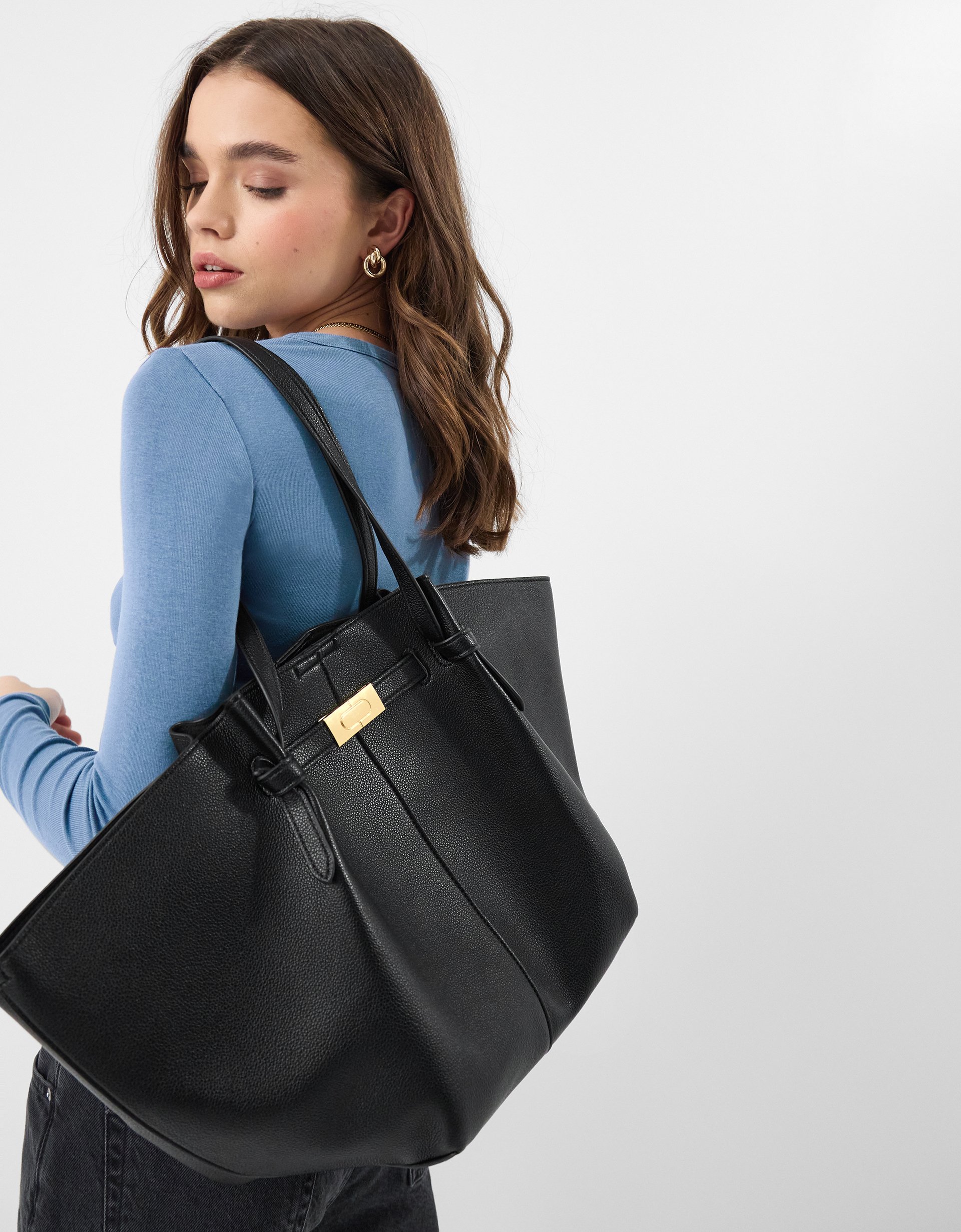 Accessorize Faux Leather Large Winged Tote Bag