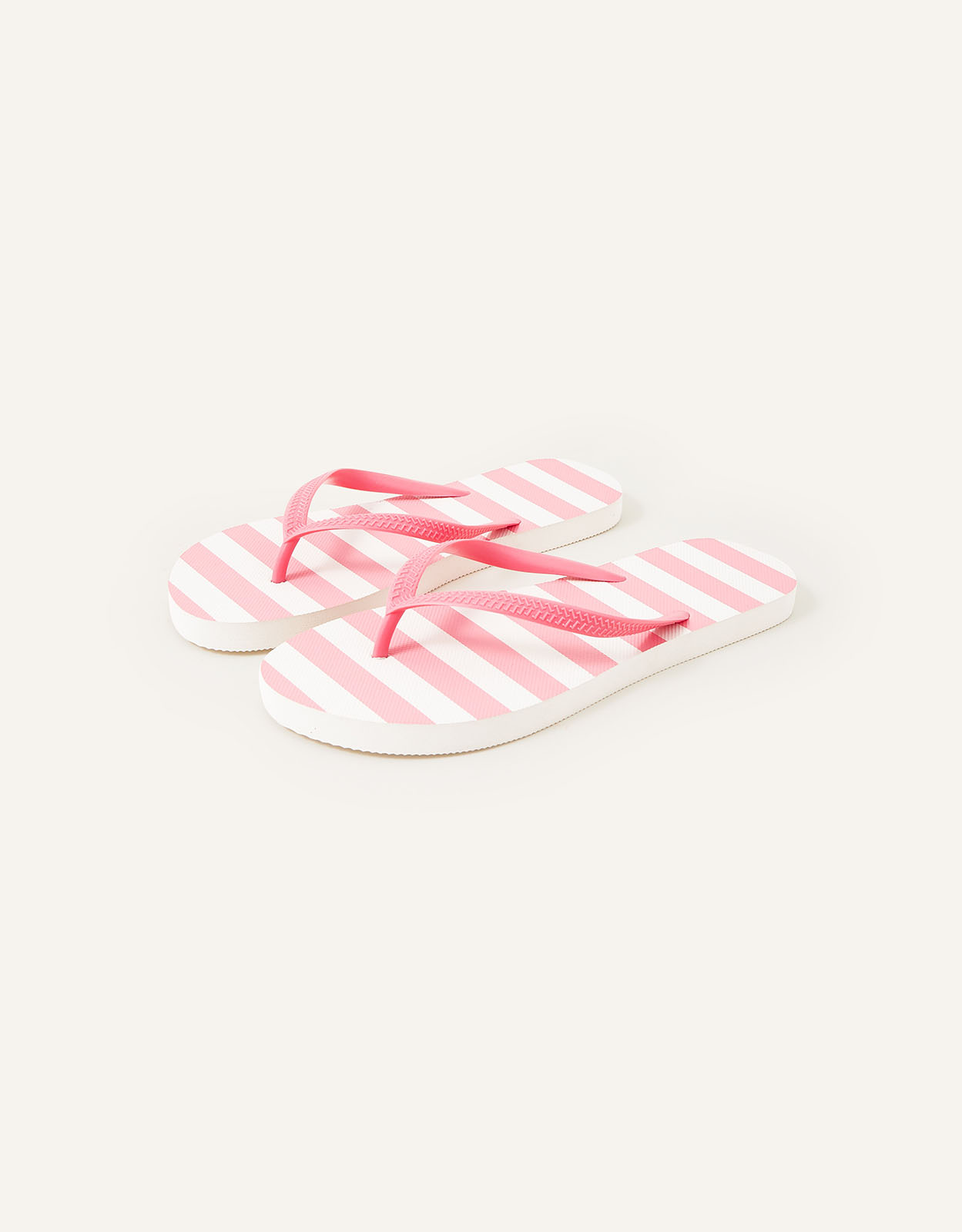 Accessorize Women's Stripe Flip Flops Pink, Size: S