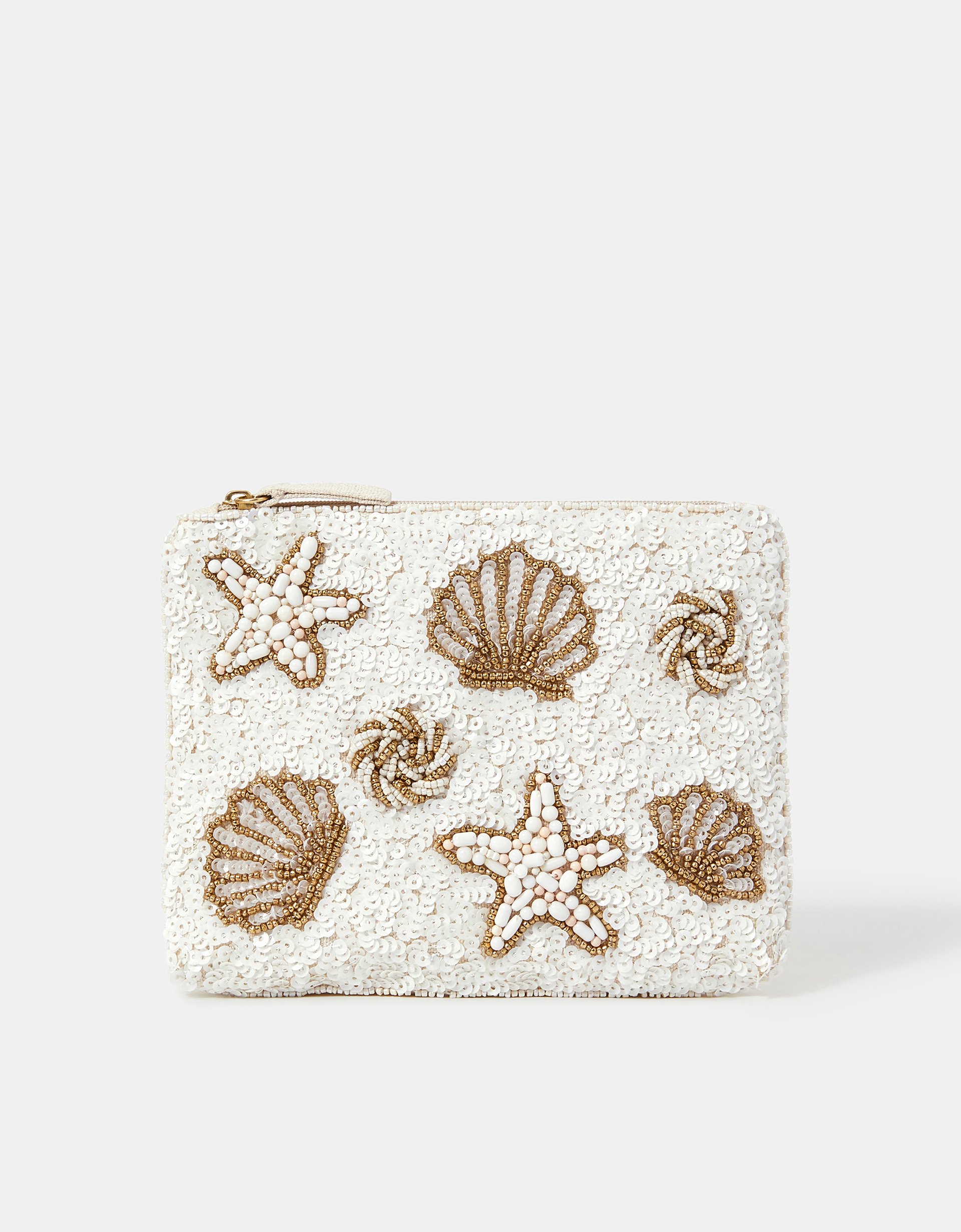 Red Seashell Embellished Pouch - Accessorize