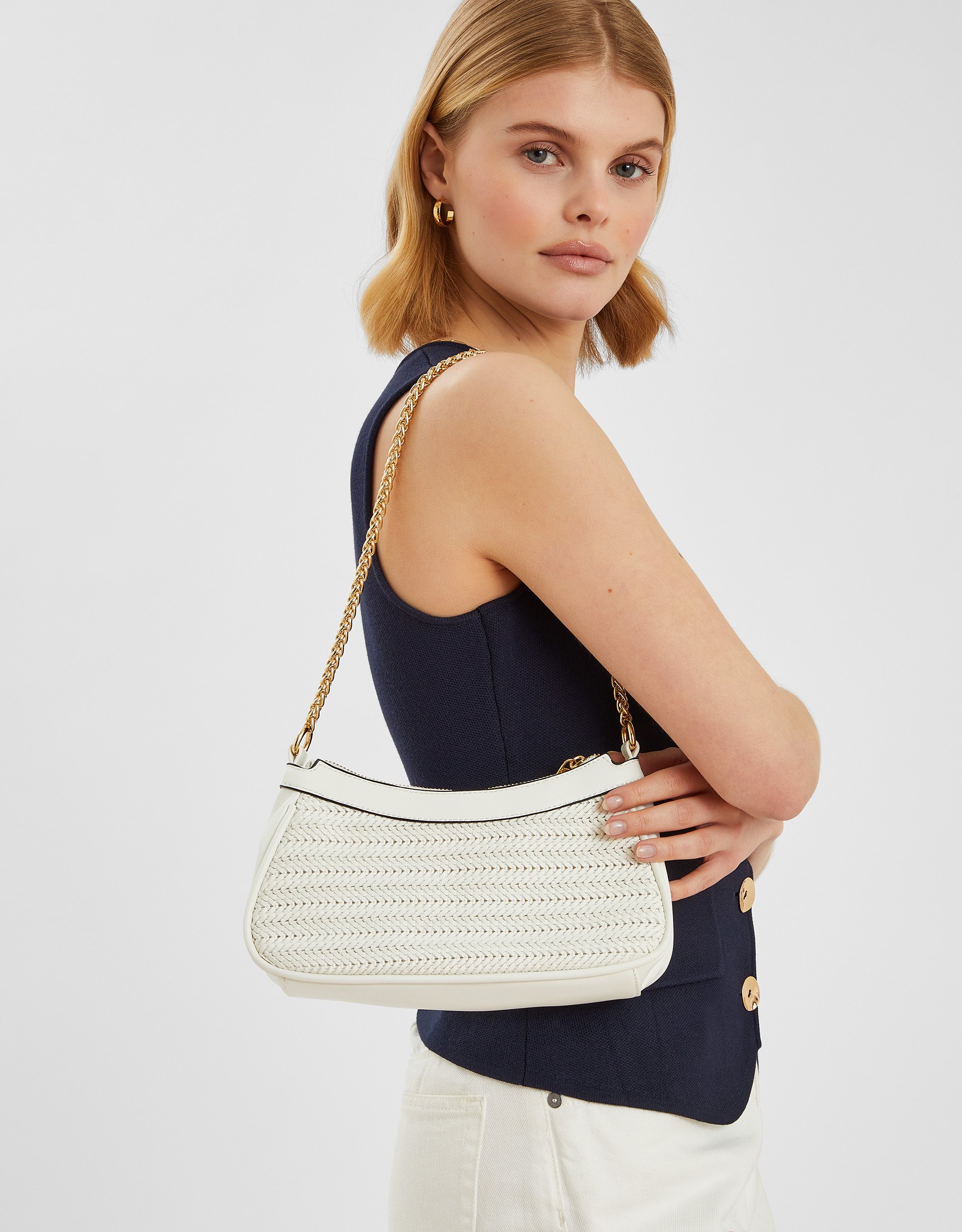 Gold Woven Chain Shoulder Bag - Accessorize
