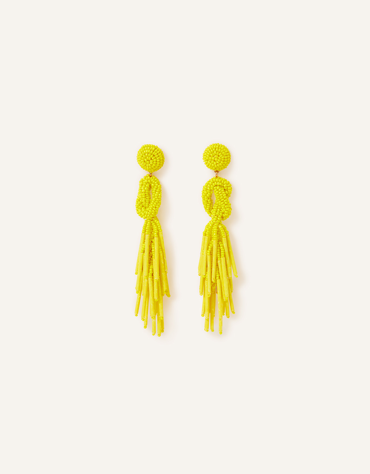 Accessorize Women's Statement Beaded Tassel Earrings, Size: 11cm
