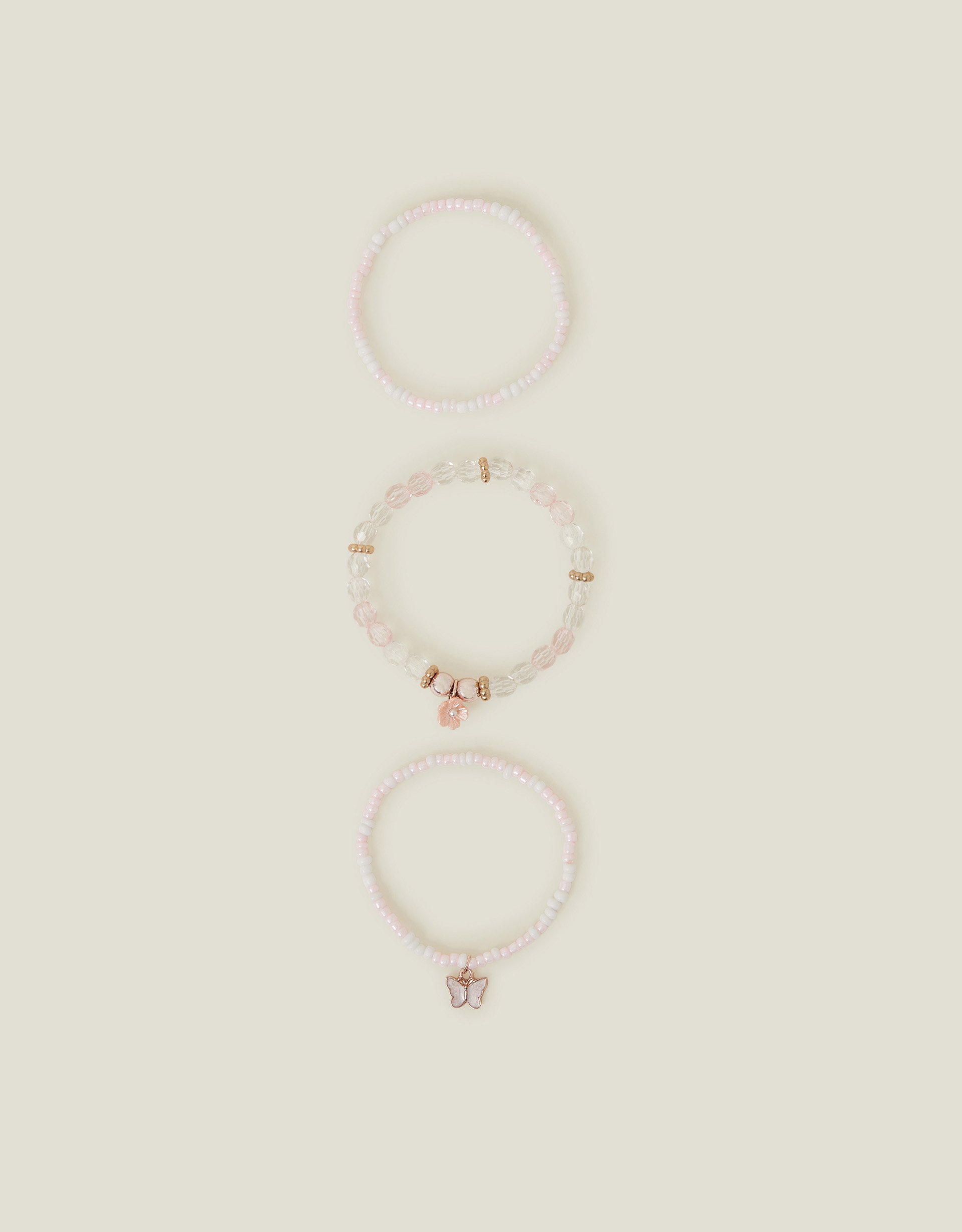 Gold Plastic Butterfly Charm Necklace and Bracelet Set, Size: 14cm, Girl's - Accessorize Kids