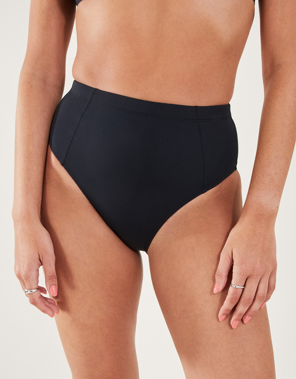 Black High Waist Bikini Briefs, Size: 8, Women's - Accessorize
