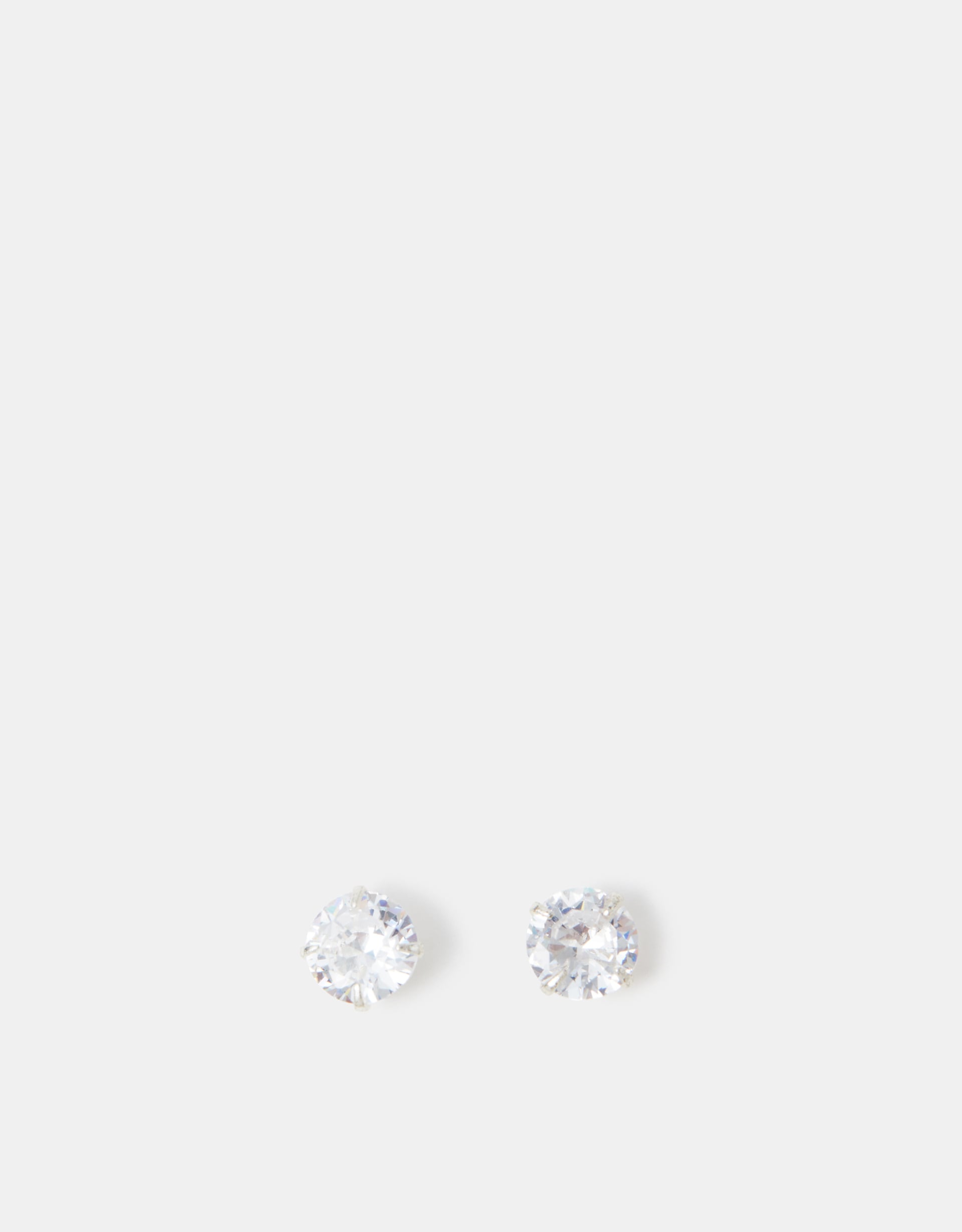 Accessorize Sterling Silver Bling Stud Earrings, Size: 1cm
