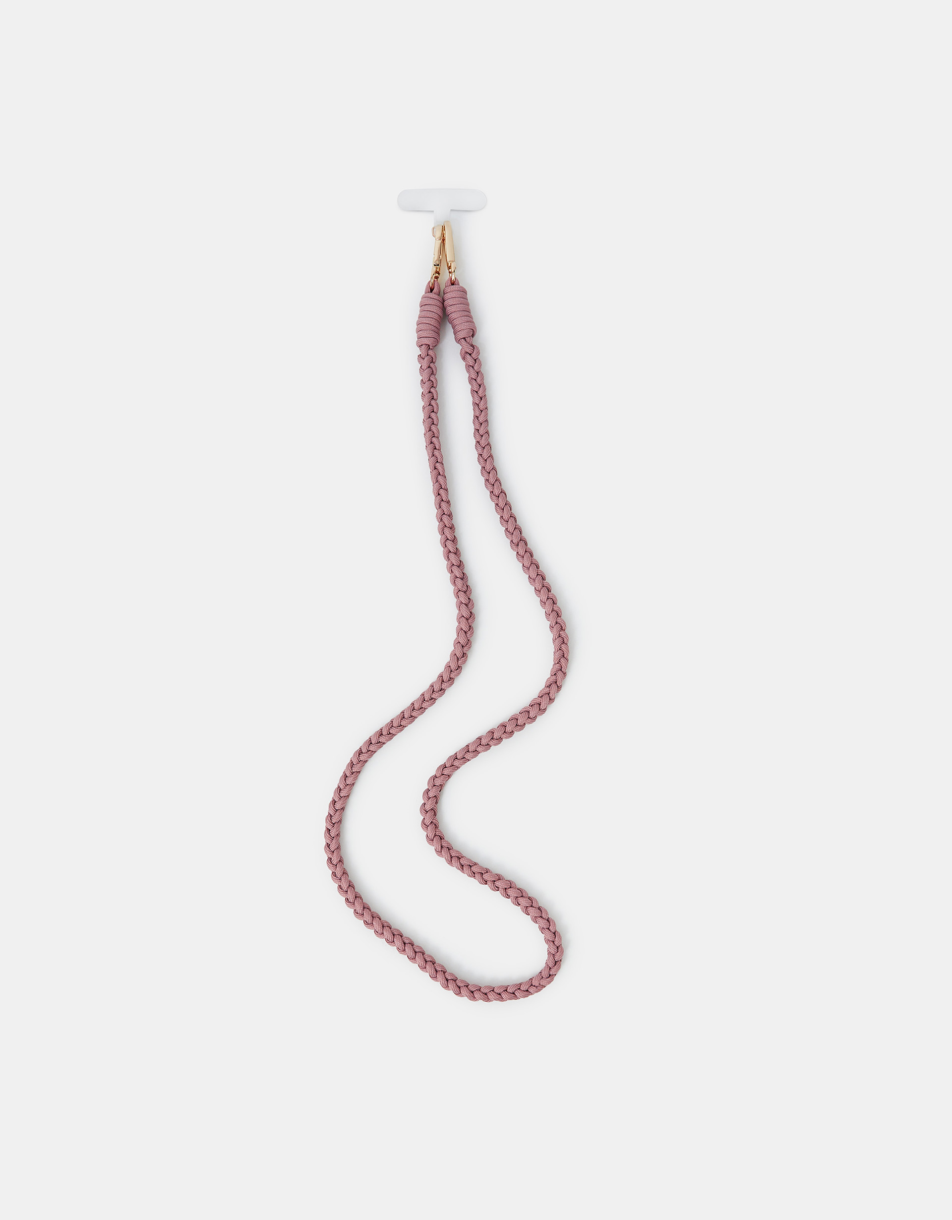 Pink Braided Cord Phone Strap, Size: 63cm, Women's - Accessorize