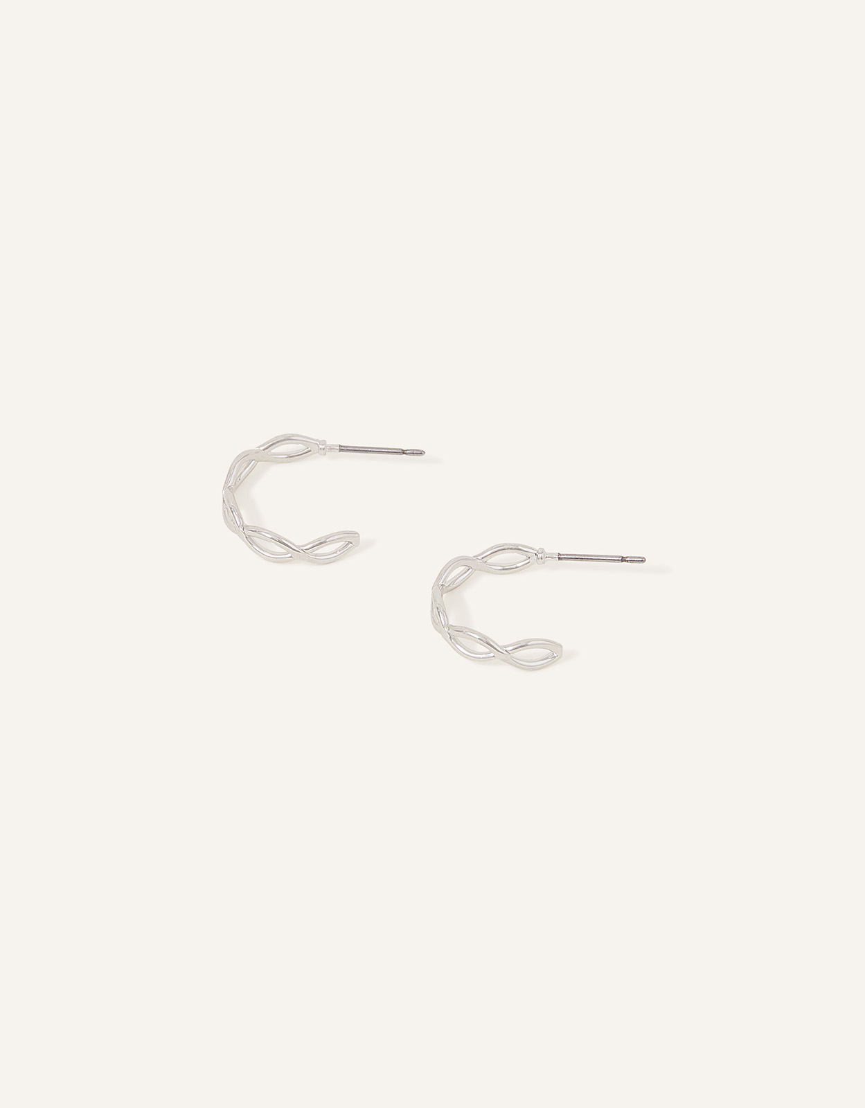 Accessorize Women's Crossover Hoop Earrings, Size: 2cm