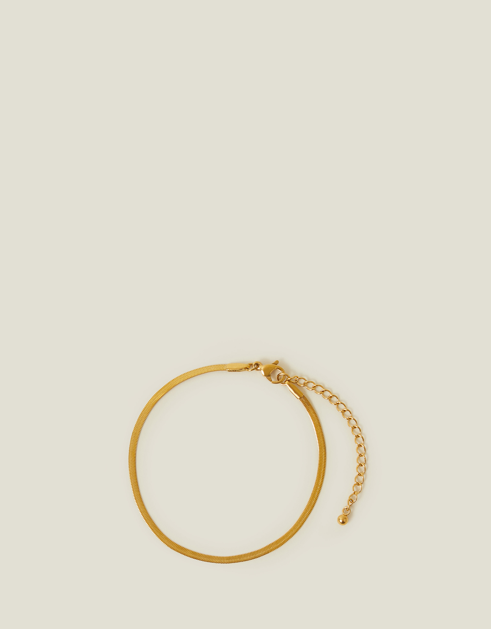 Tan Stainless Steel Omega Chain Bracelet, Women's - Accessorize