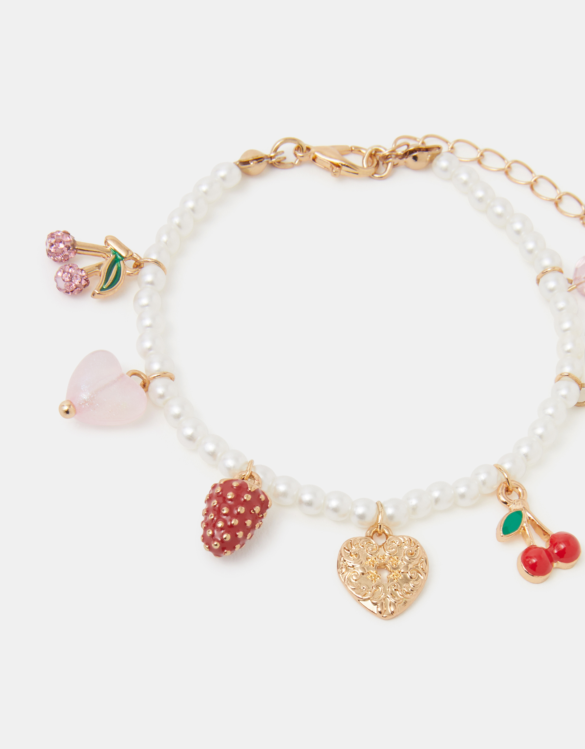 Cherry Charm Pearl Bracelet - Accessorize