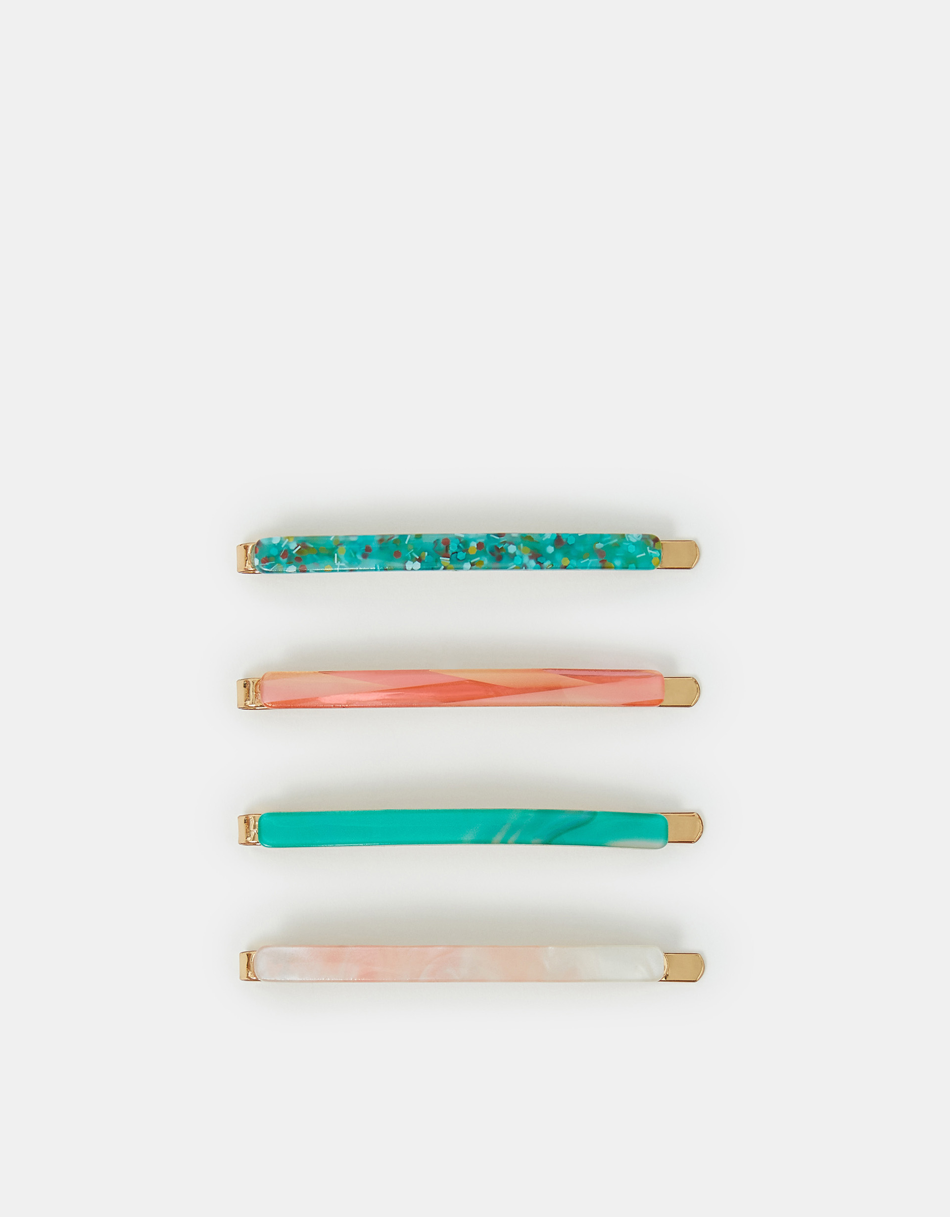 Gold 4-Pack Resin Hair Slides - Accessorize