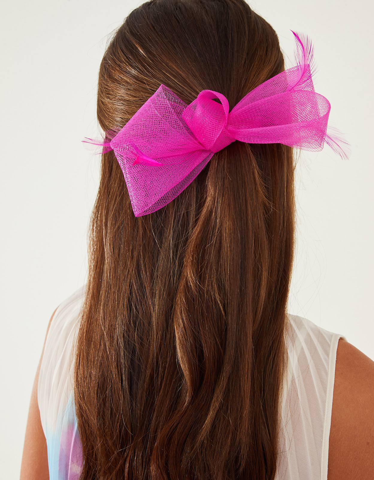 Accessorize Women's Light Feather Detail Bow Clip Pink, Size: L 5 cm x W 21 cm