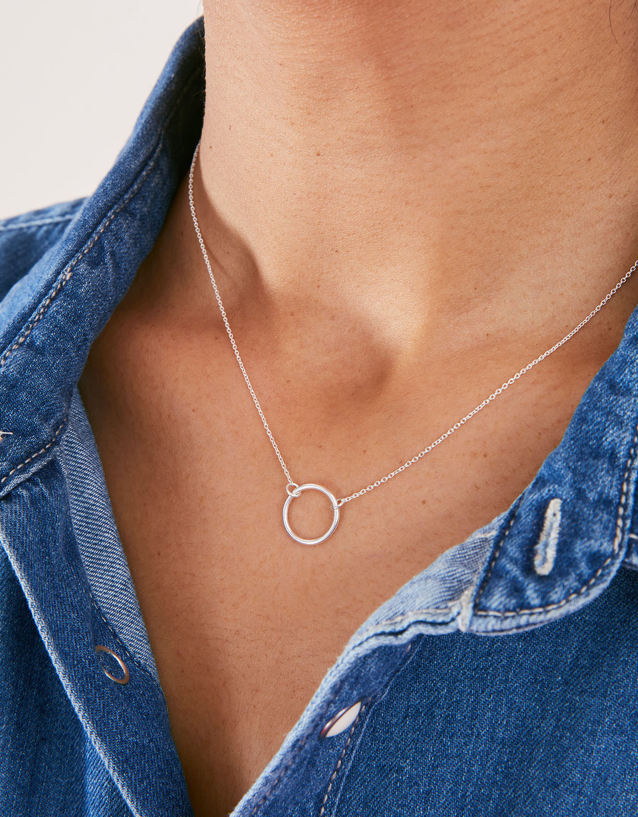 Silver Sterling Perfect Circle Necklace, Women's - Accessorize
